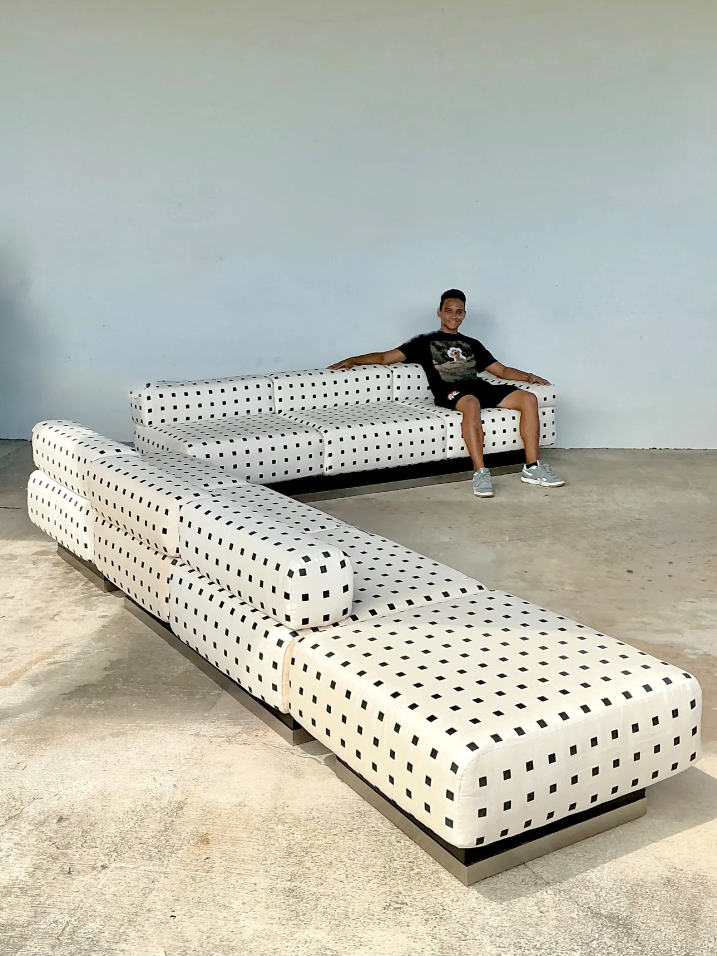 Vintage Custom Geometric Sectional Sofa — additional photo 2
