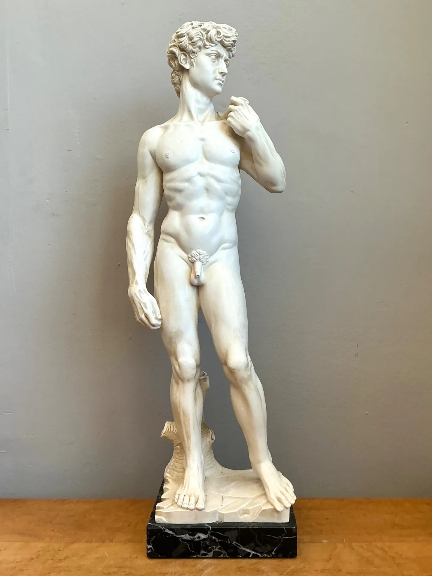 Vintage Italian Marble David Sculpture — additional photo 2