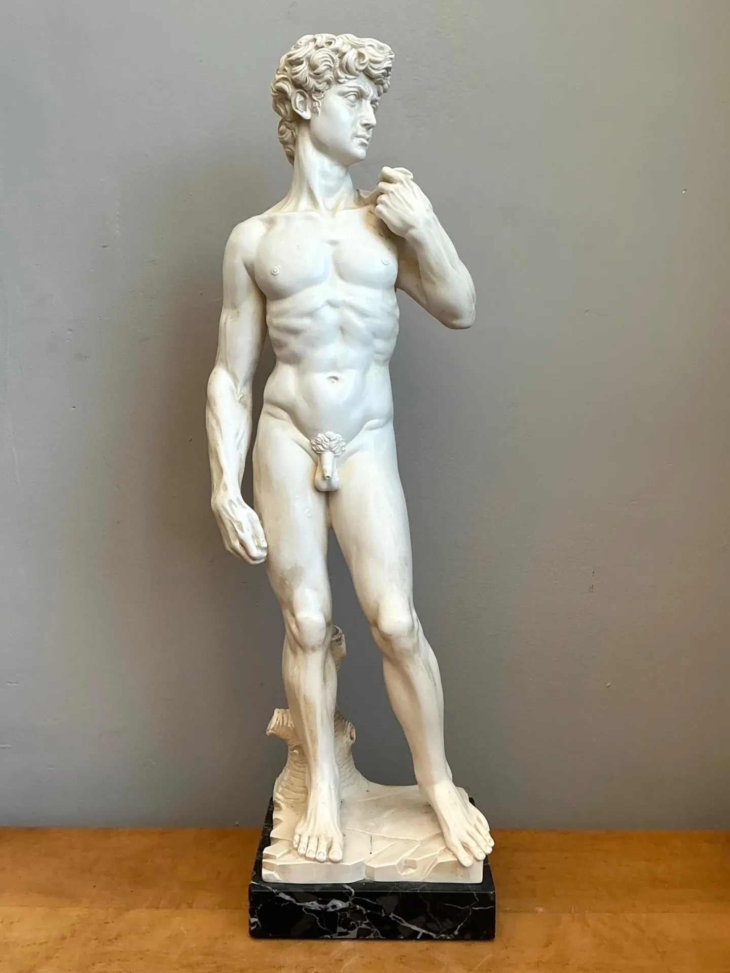 Vintage Italian Marble David Sculpture — additional photo 1