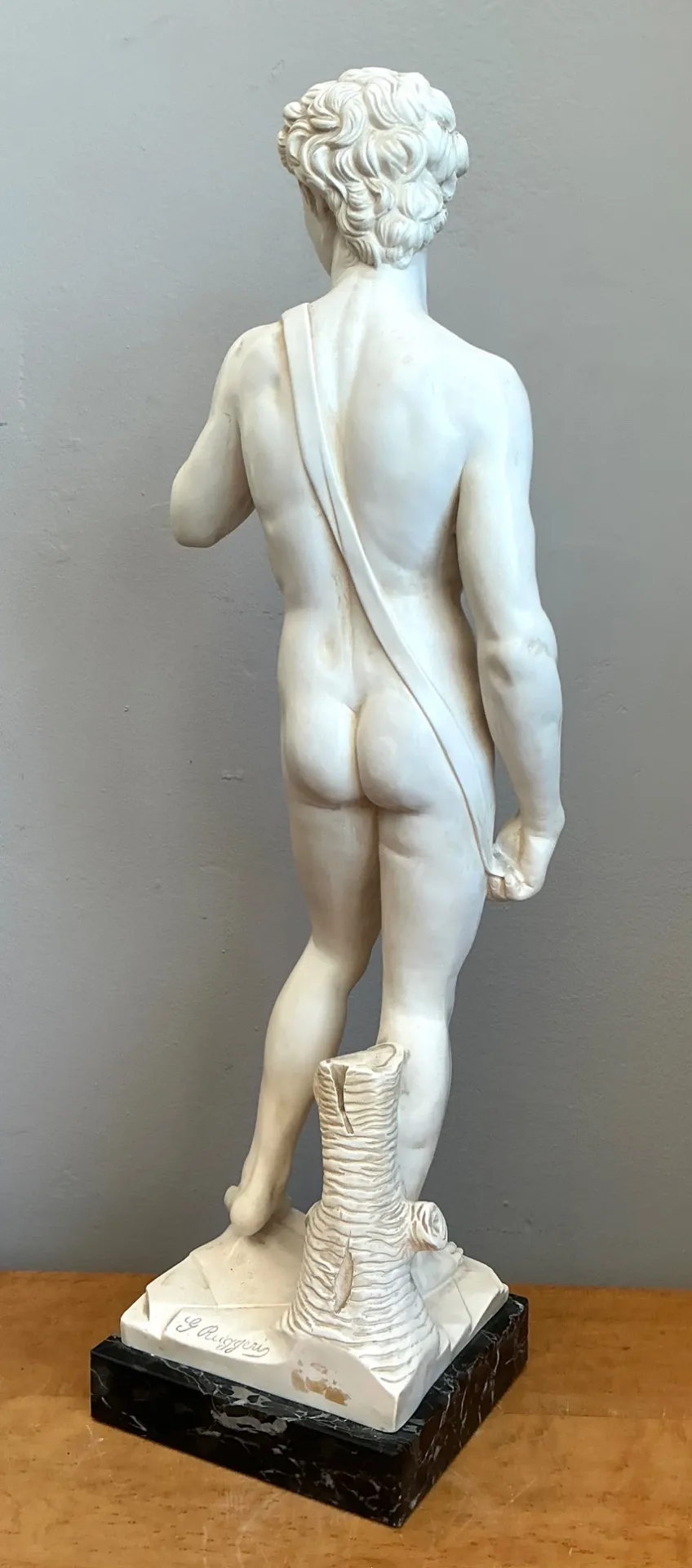 Vintage Italian Marble David Sculpture — additional photo 5