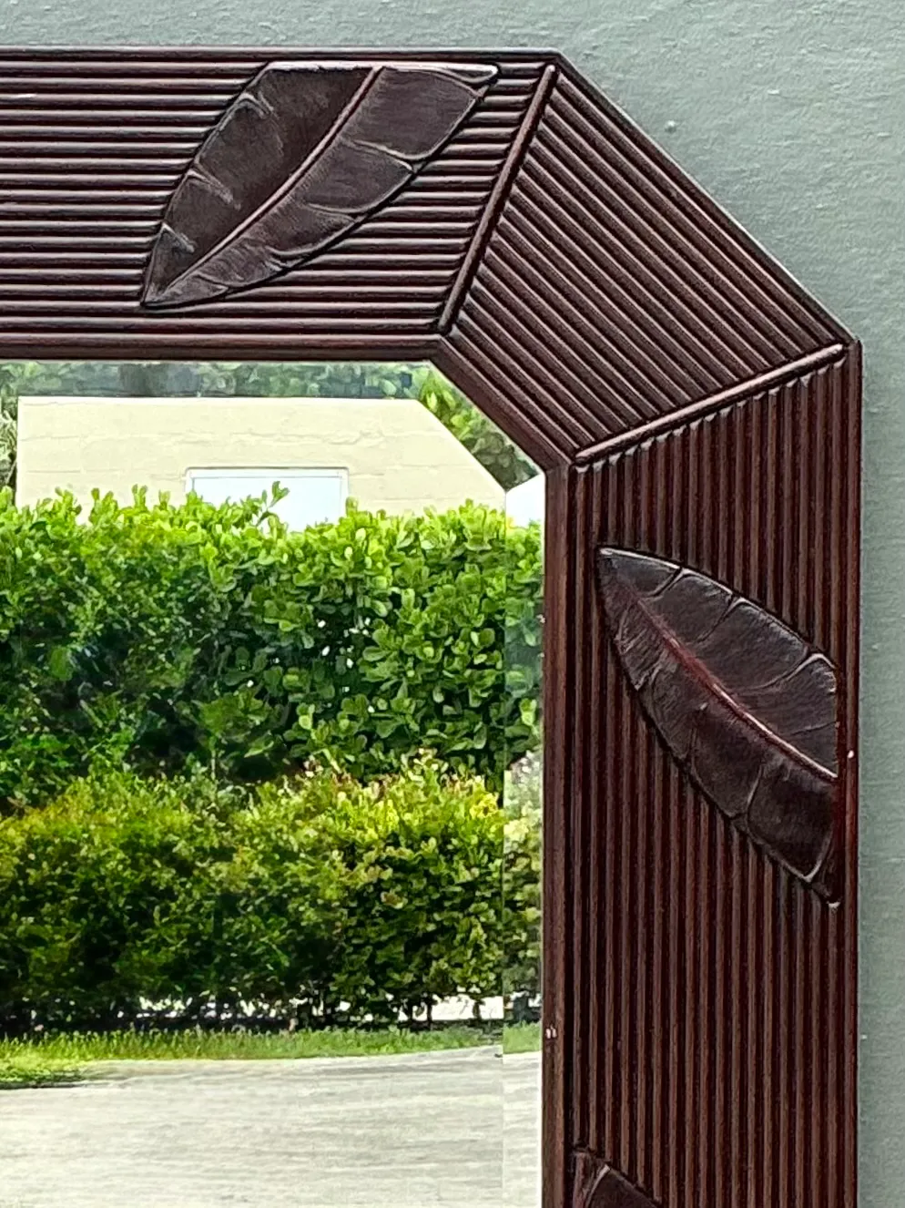 Vintage Octagonal Rattan Wall Mirror — additional photo 6