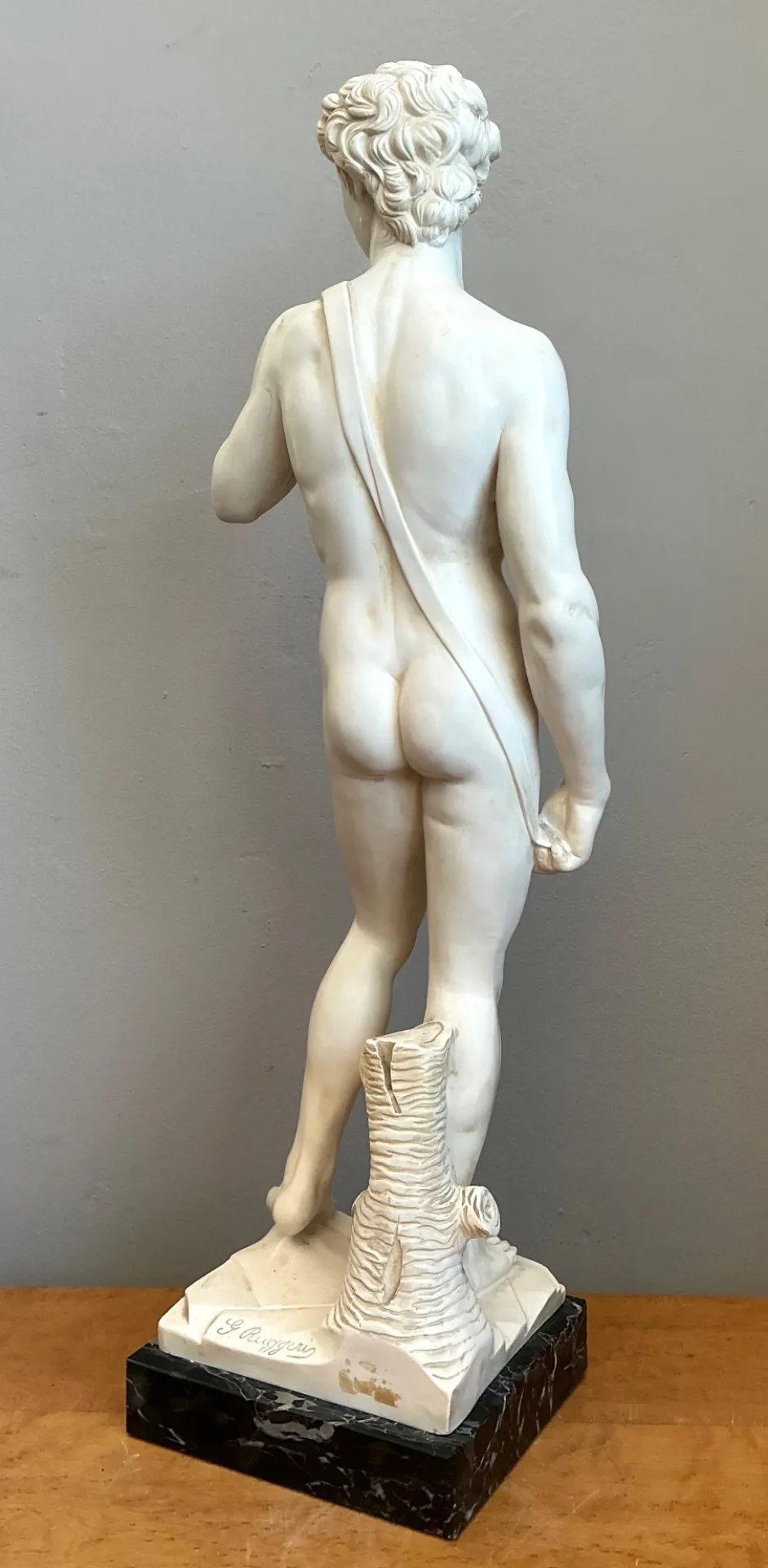Vintage Italian Marble David Sculpture — additional photo 8