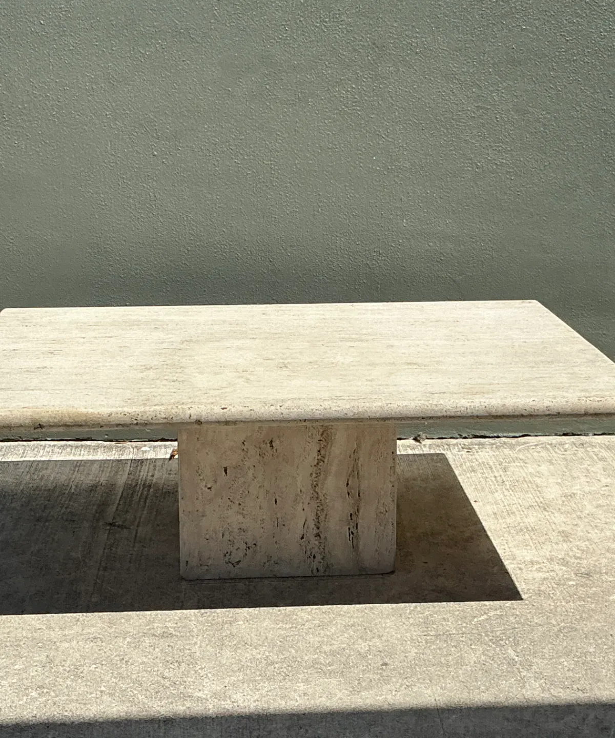 Vintage Italian Travertine Coffee Table — additional photo 4