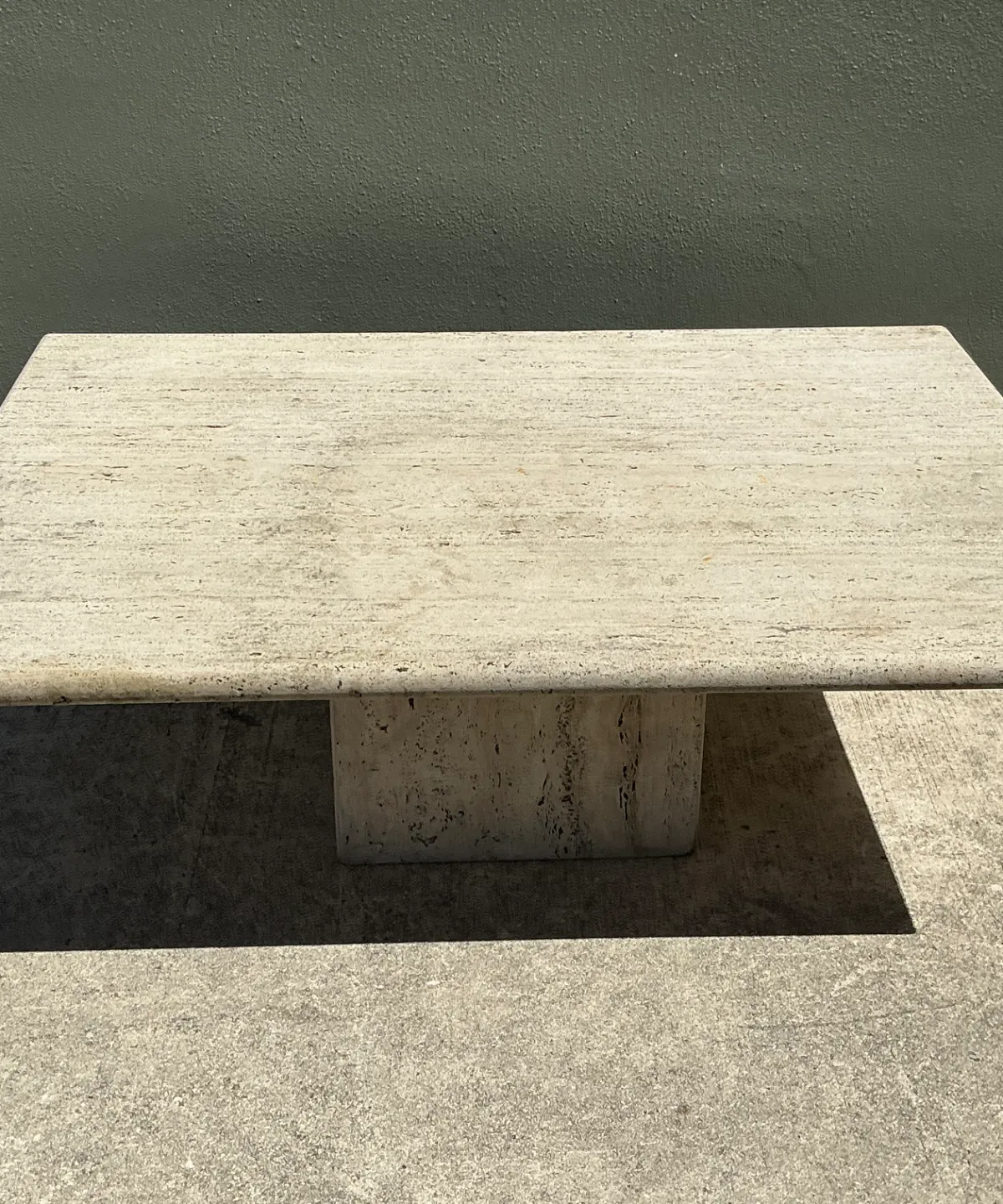 Vintage Italian Travertine Coffee Table — additional photo 8