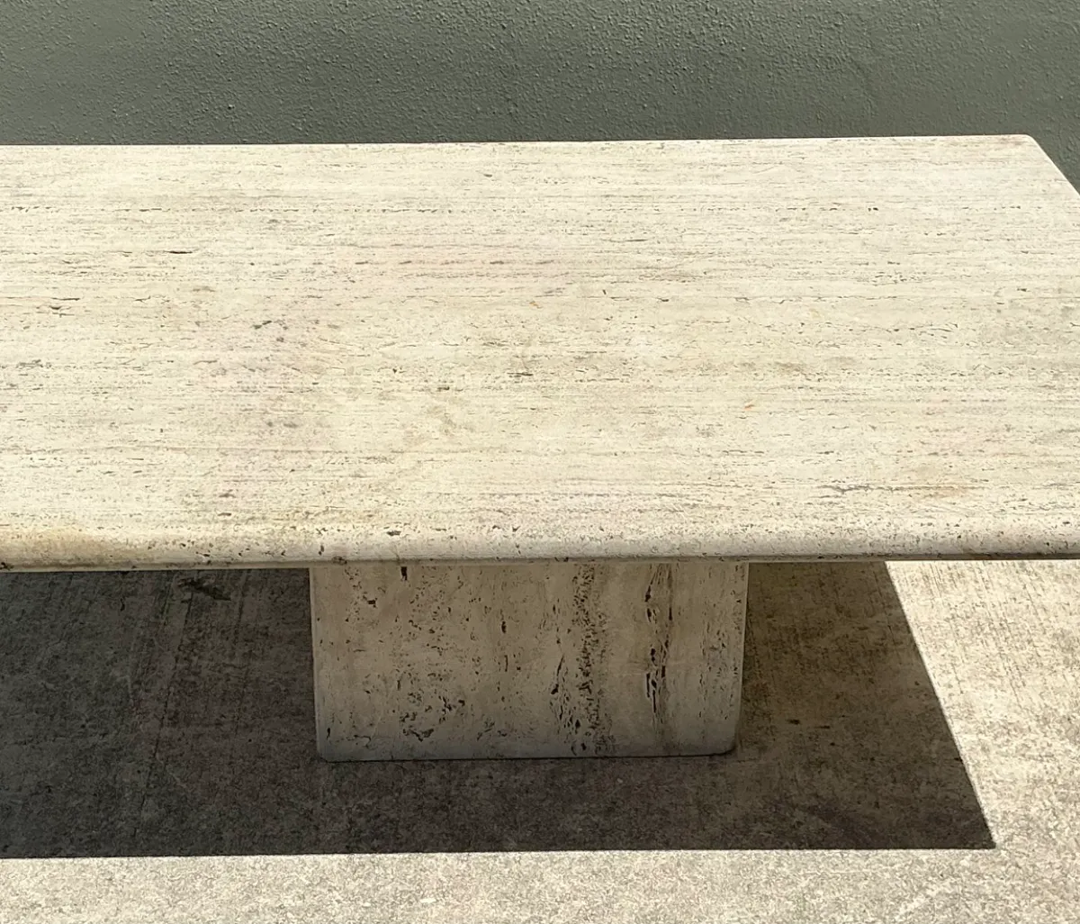 Vintage Italian Travertine Coffee Table — additional photo 6