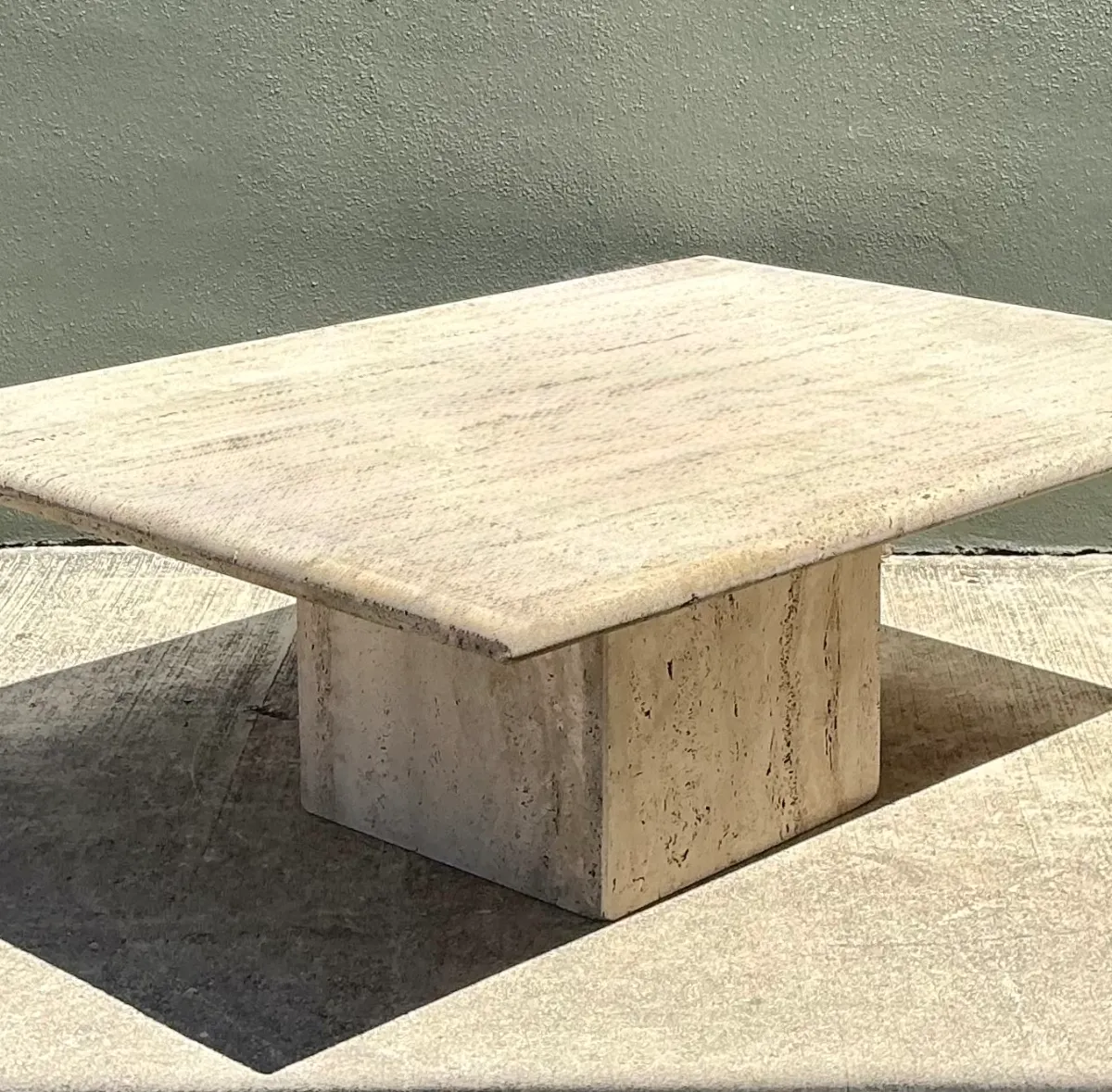 Vintage Italian Travertine Coffee Table — additional photo 1