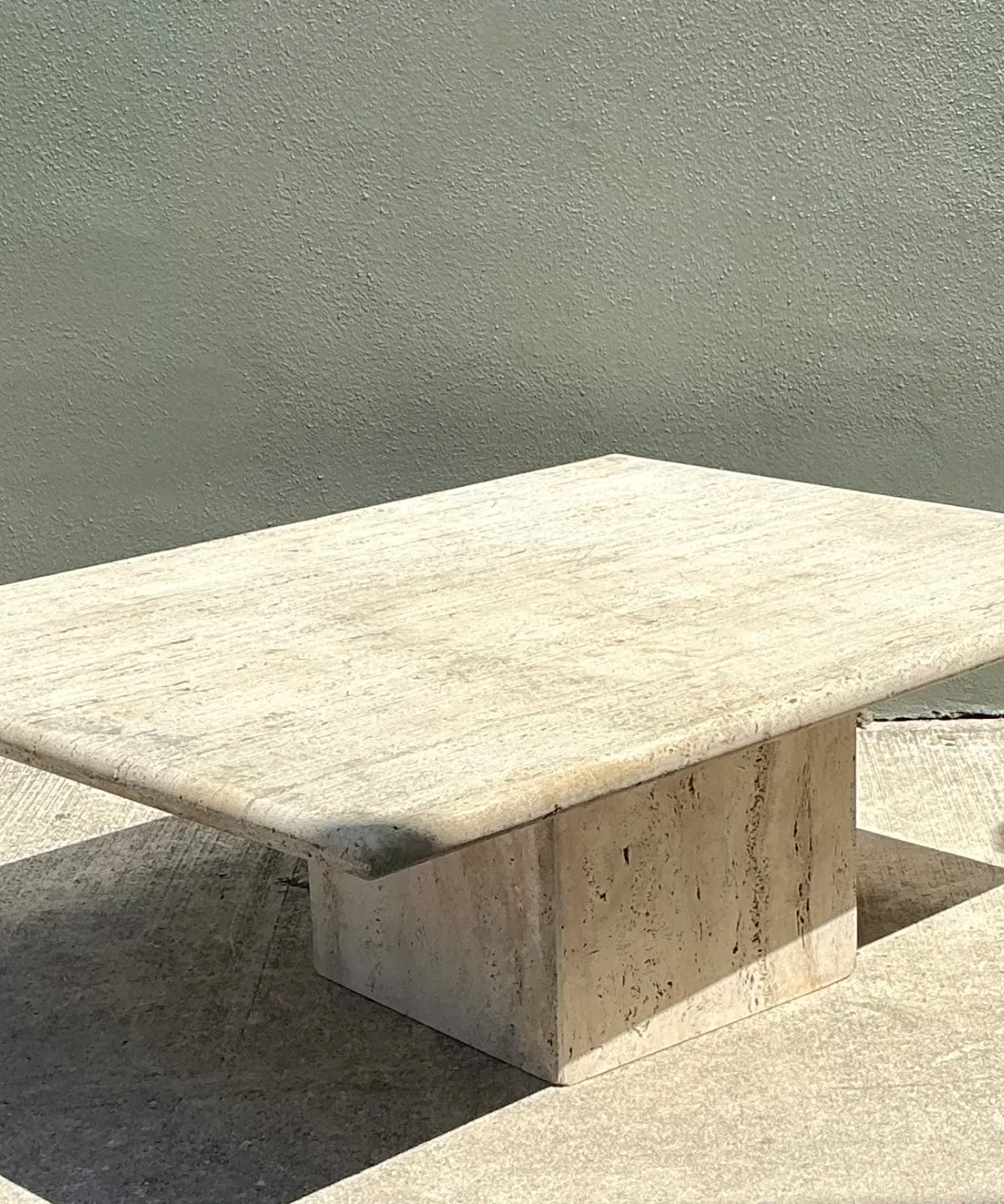 Vintage Italian Travertine Coffee Table — additional photo 3
