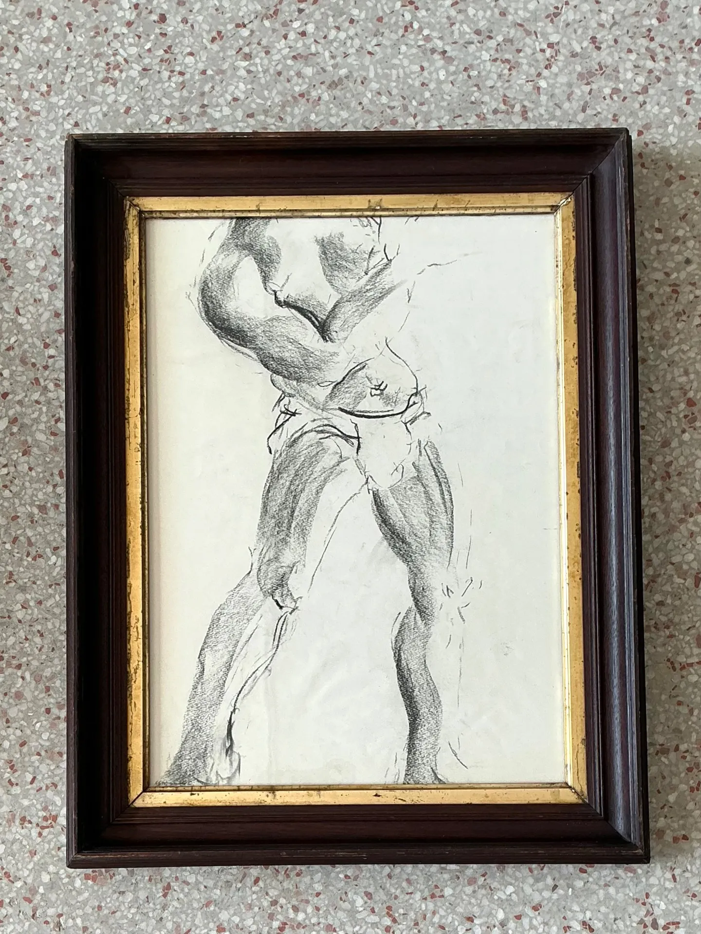 Vintage Graphite Male Torso Study — additional photo 2