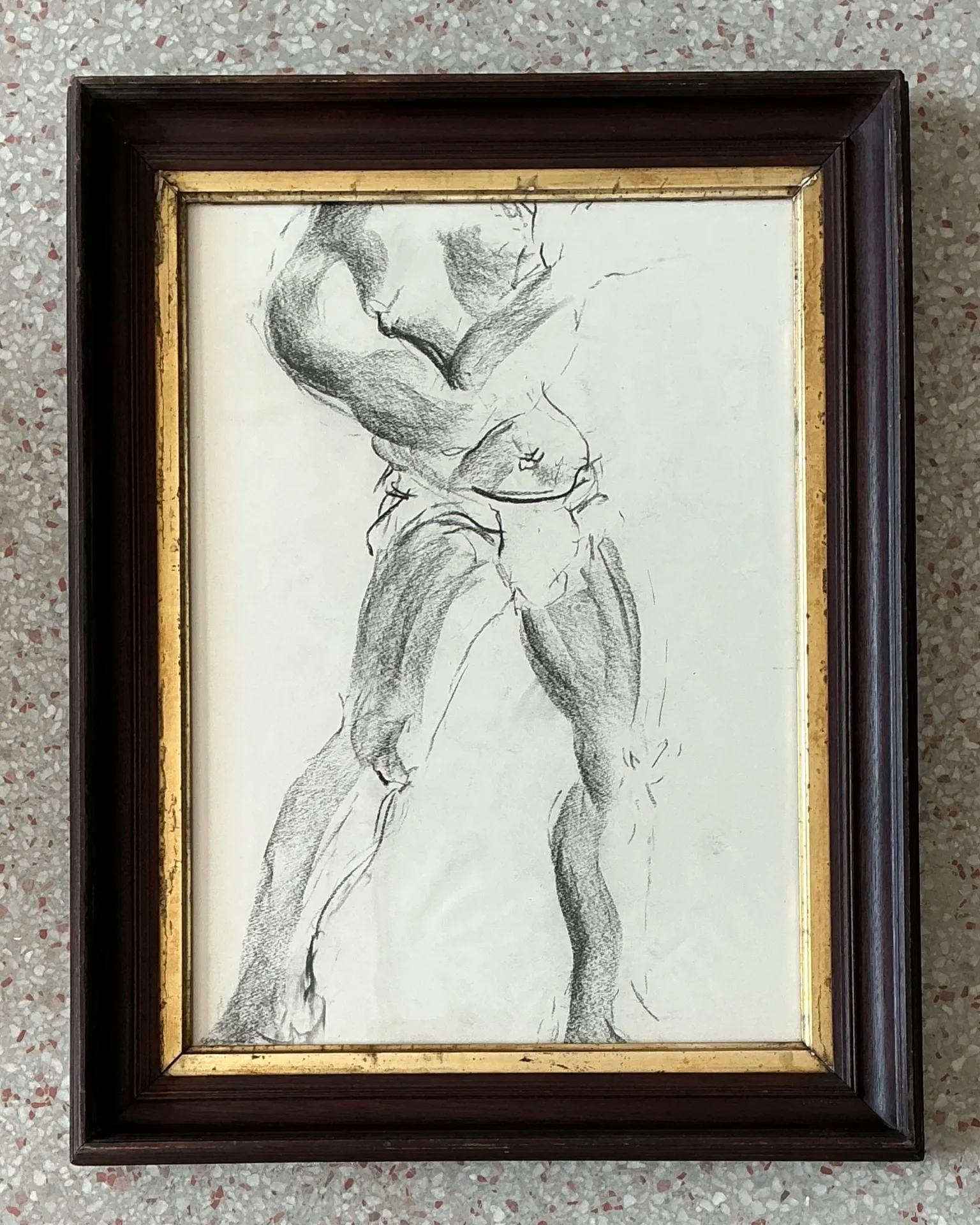 Vintage Graphite Male Torso Study — additional photo 5