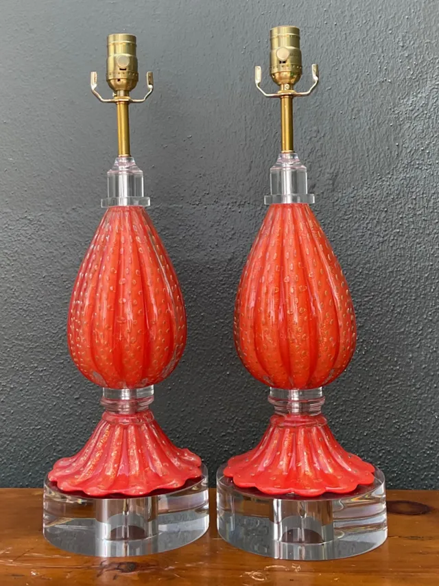 Vintage Italian Murano Glass Lamps - Set of 2 — additional photo 2