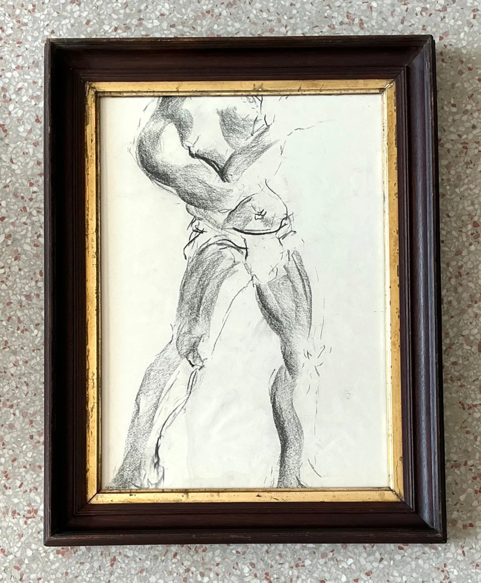 Vintage Graphite Male Torso Study — additional photo 7