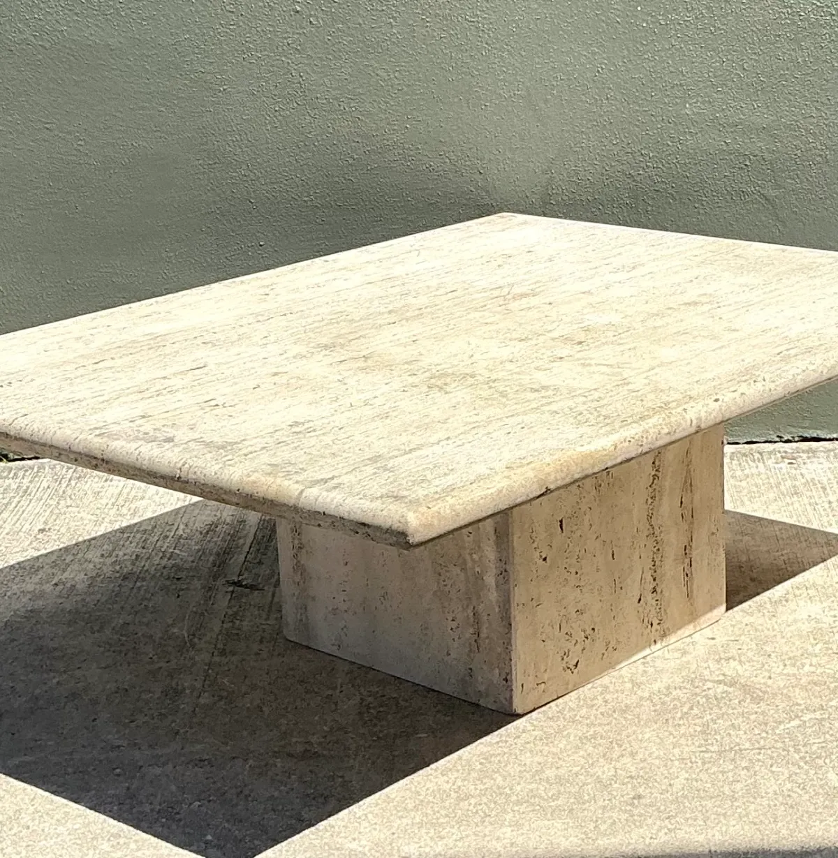 Vintage Italian Travertine Coffee Table — additional photo 5