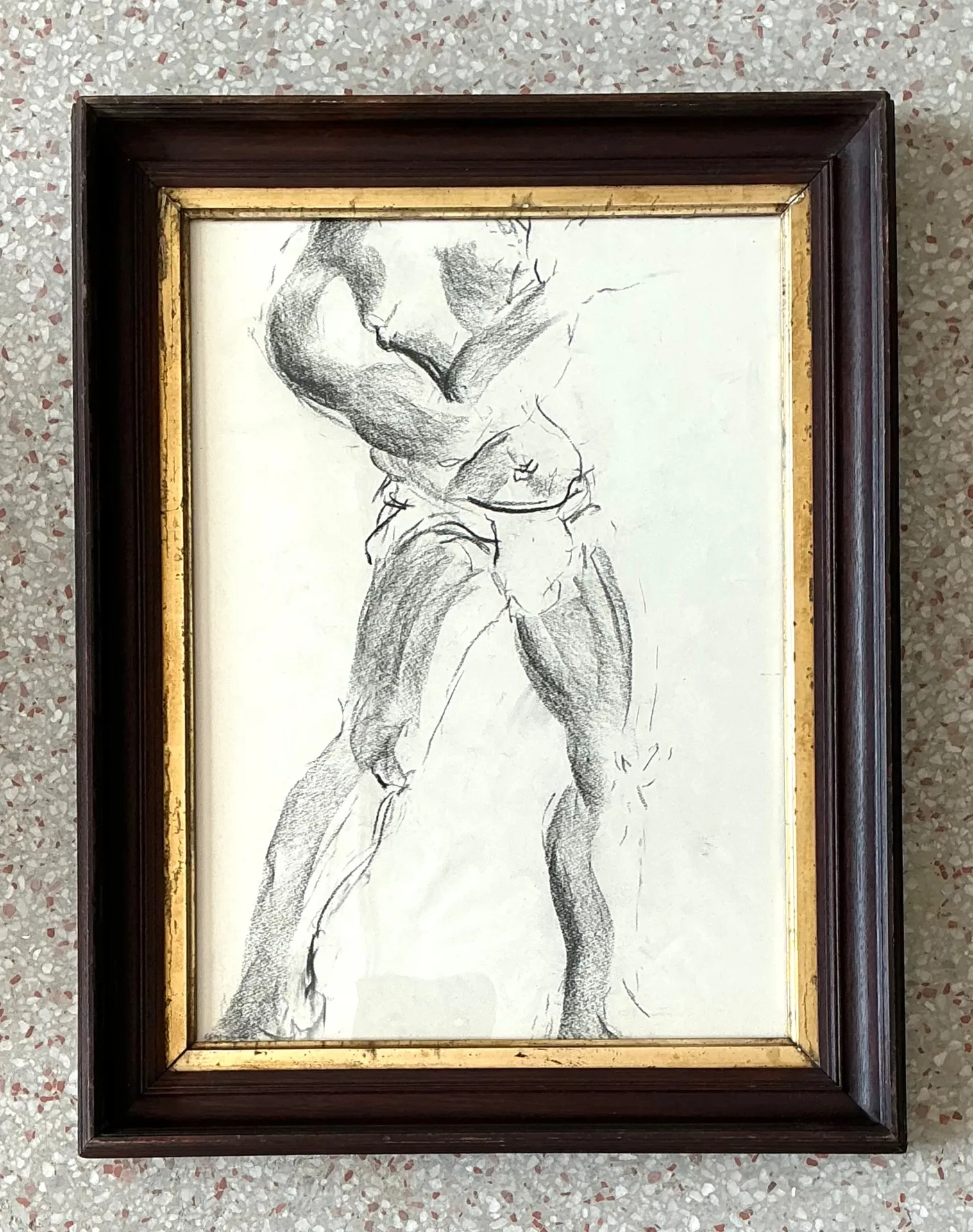 Vintage Graphite Male Torso Study — additional photo 3