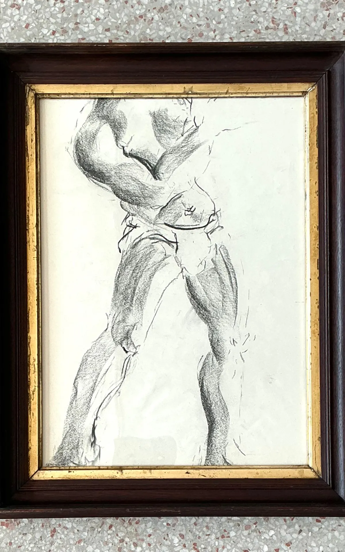 Vintage Graphite Male Torso Study — additional photo 3