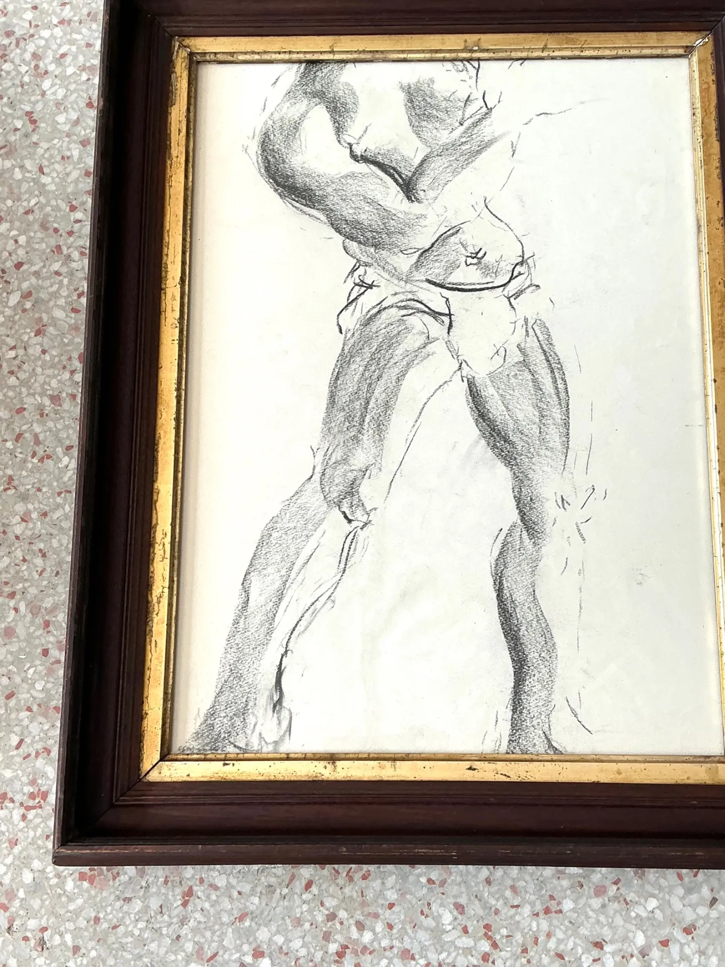 Vintage Graphite Male Torso Study — additional photo 4