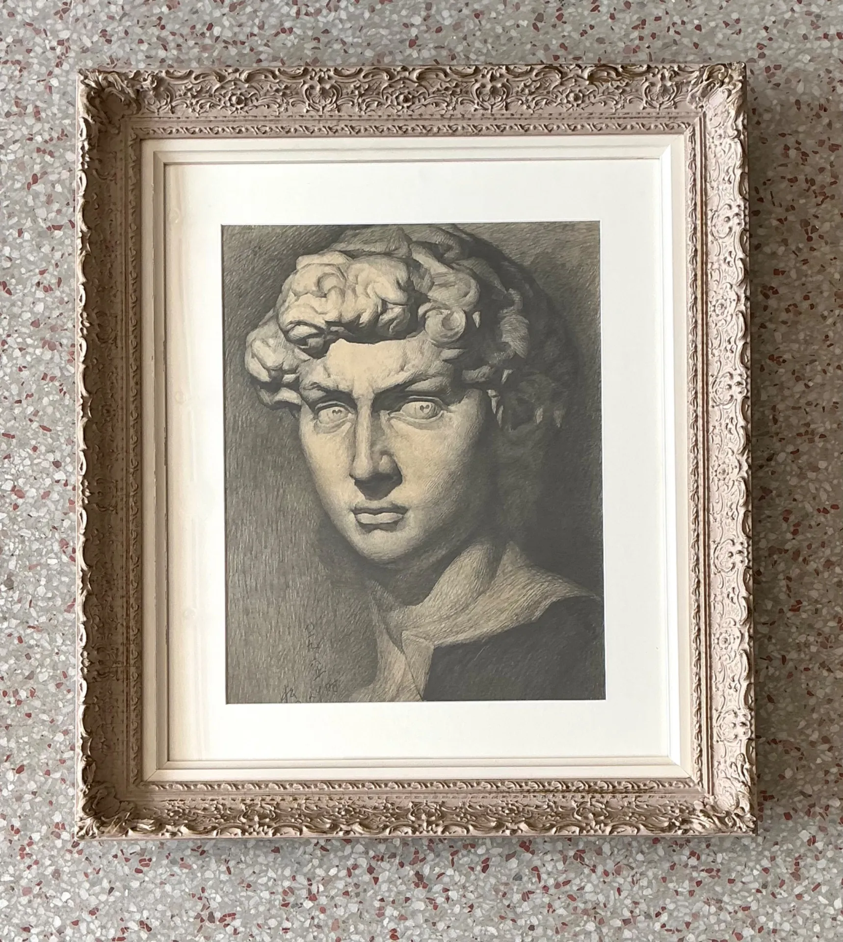 Vintage Graphite Portrait in Ornate Frame — additional photo 6