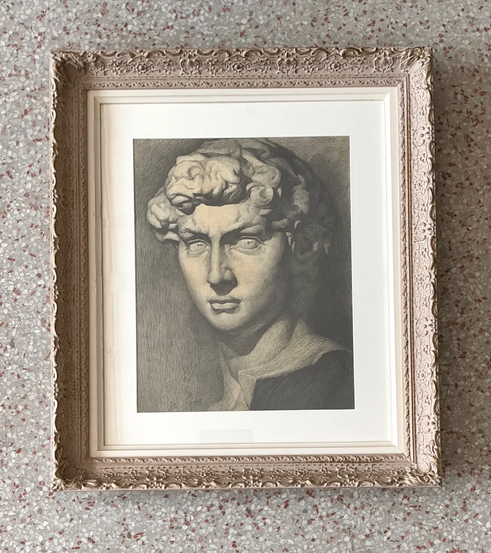 Vintage Graphite Portrait in Ornate Frame — additional photo 4