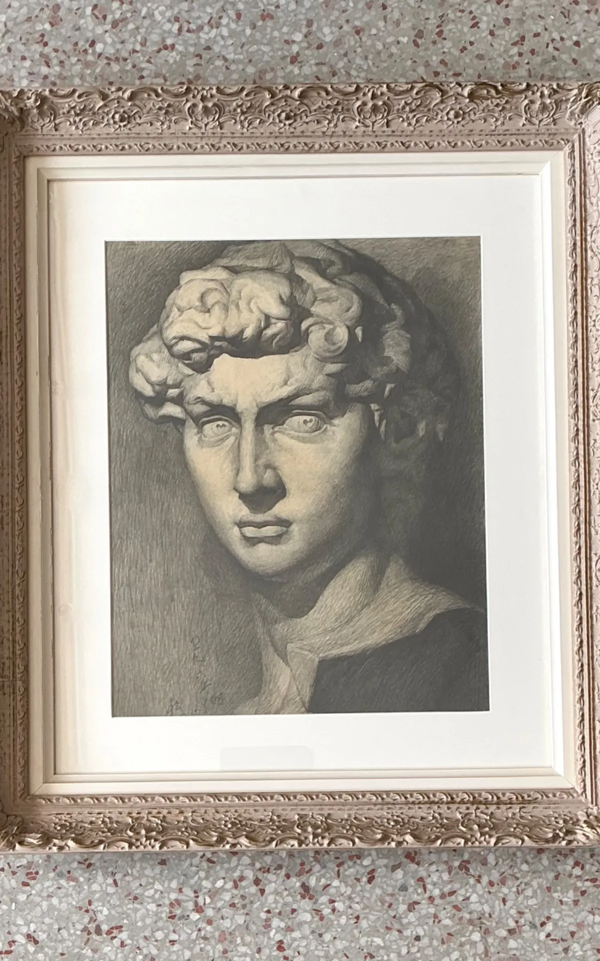 Vintage Graphite Portrait in Ornate Frame — additional photo 4