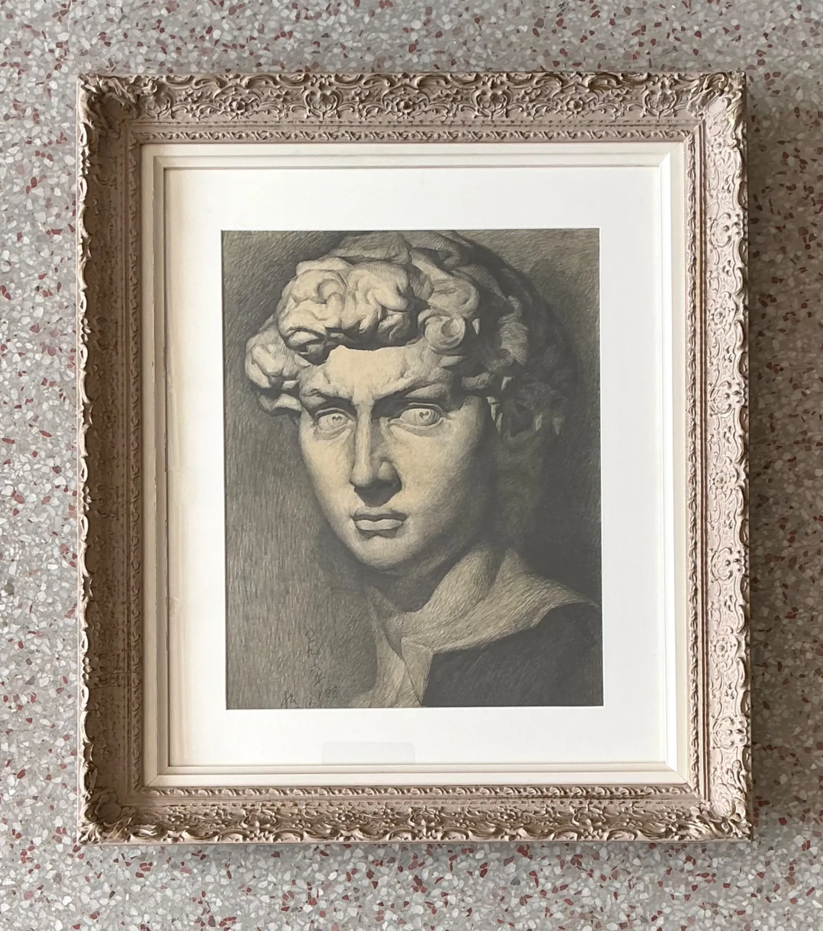 Vintage Graphite Portrait in Ornate Frame — additional photo 2
