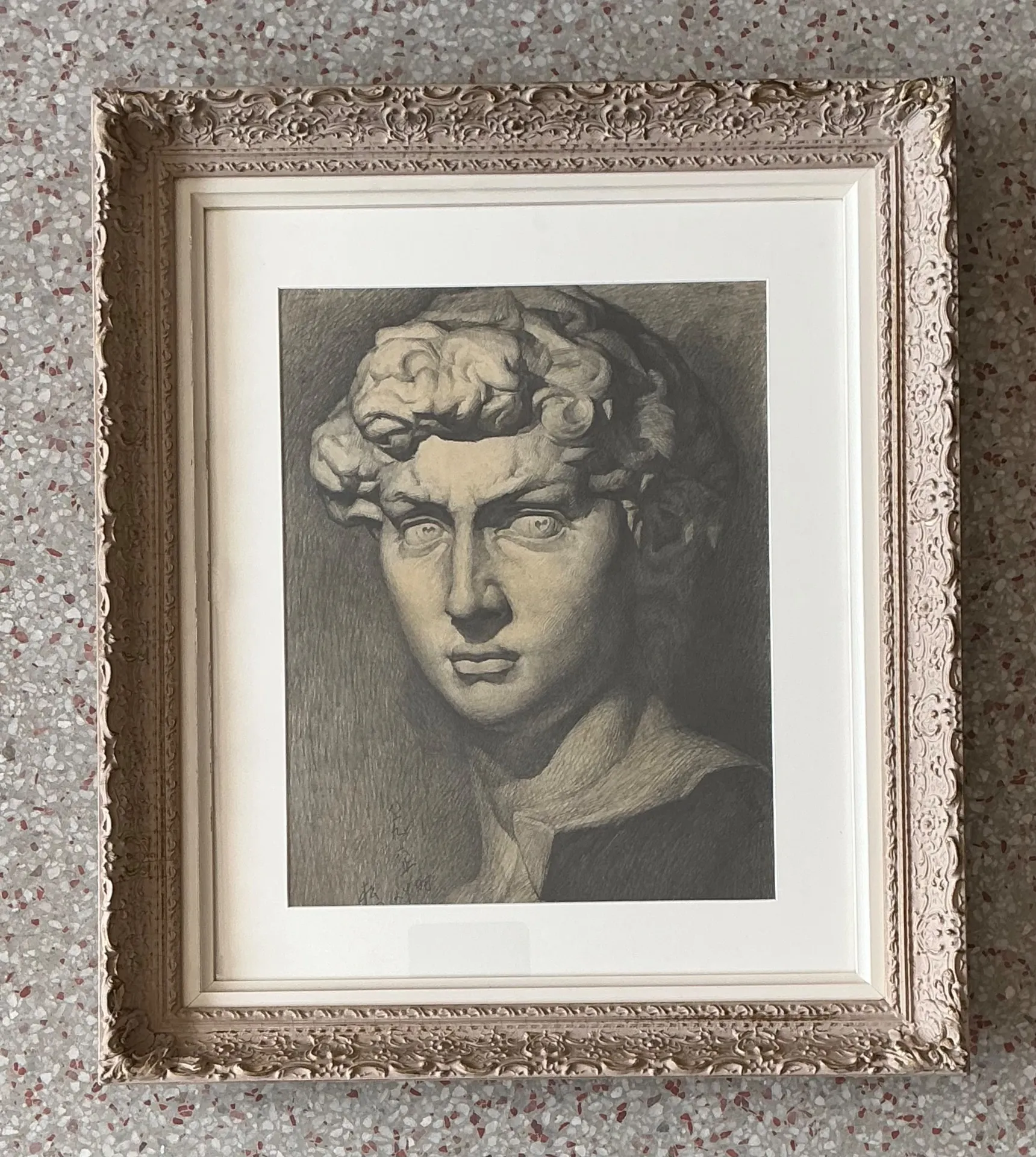 Vintage Graphite Portrait in Ornate Frame — additional photo 8