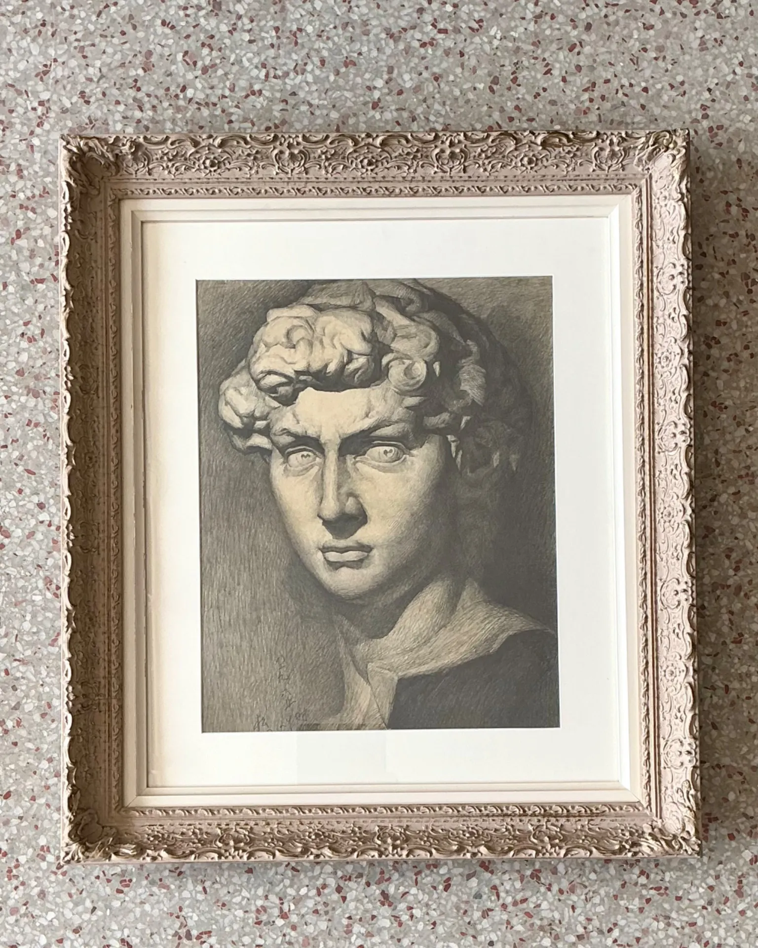 Vintage Graphite Portrait in Ornate Frame — additional photo 5