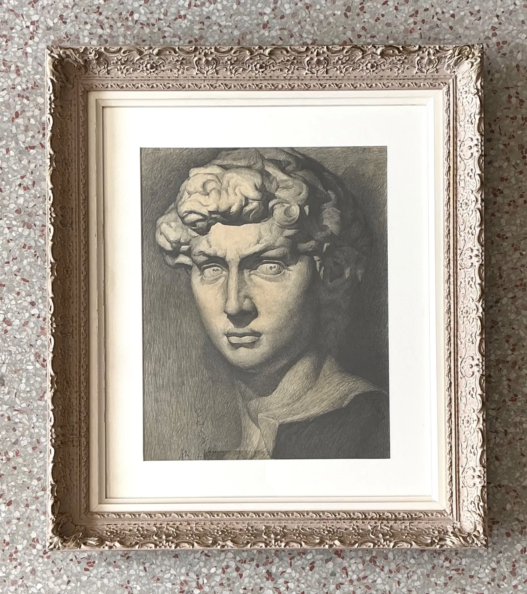 Vintage Graphite Portrait in Ornate Frame — additional photo 3