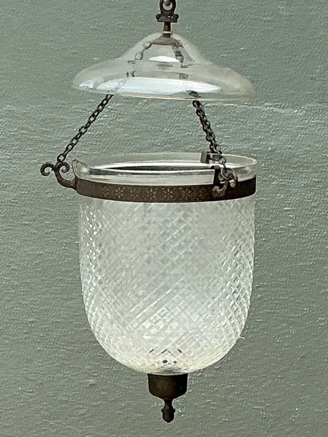 Vintage Diamond Cut Crystal Bell Jar Lantern — additional photo 8
