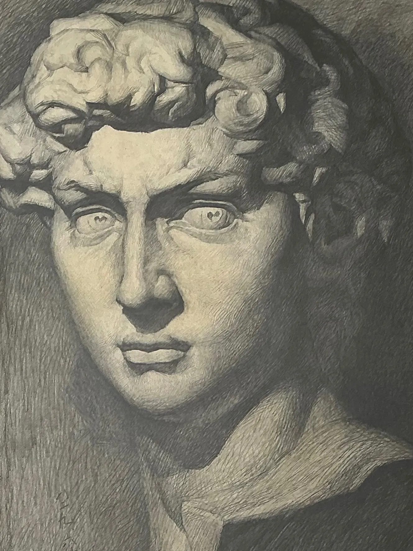 Vintage Graphite Portrait in Ornate Frame — additional photo 7
