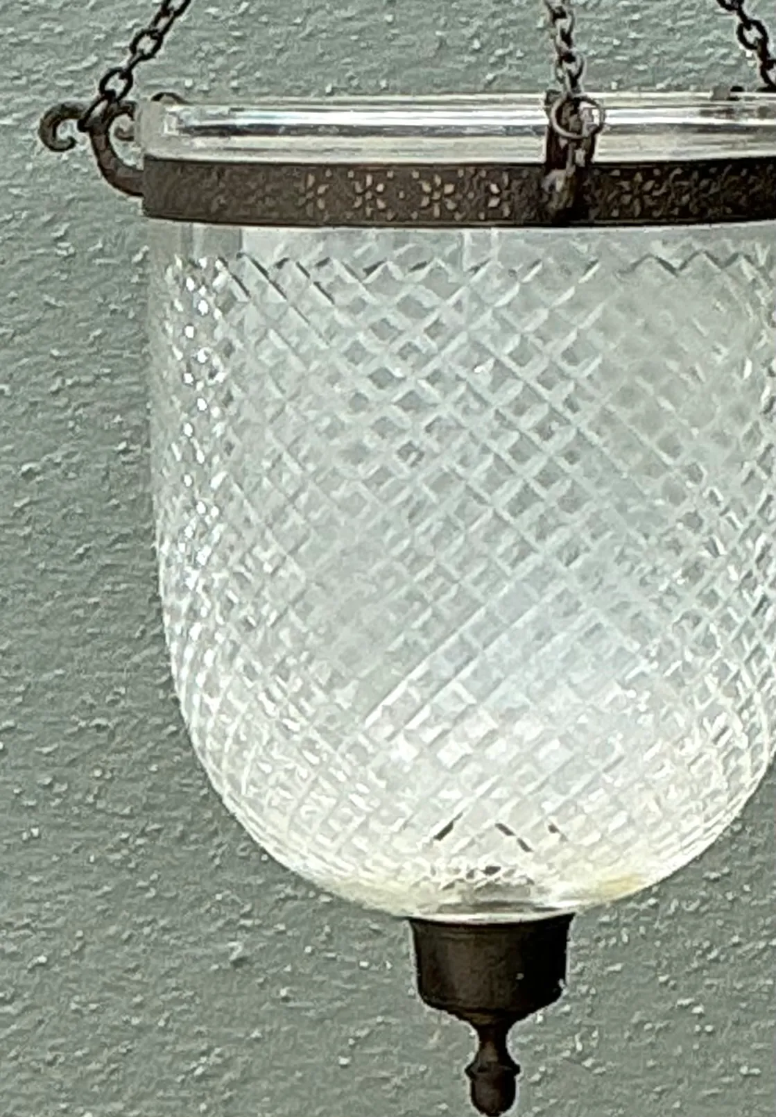 Vintage Diamond Cut Crystal Bell Jar Lantern — additional photo 7