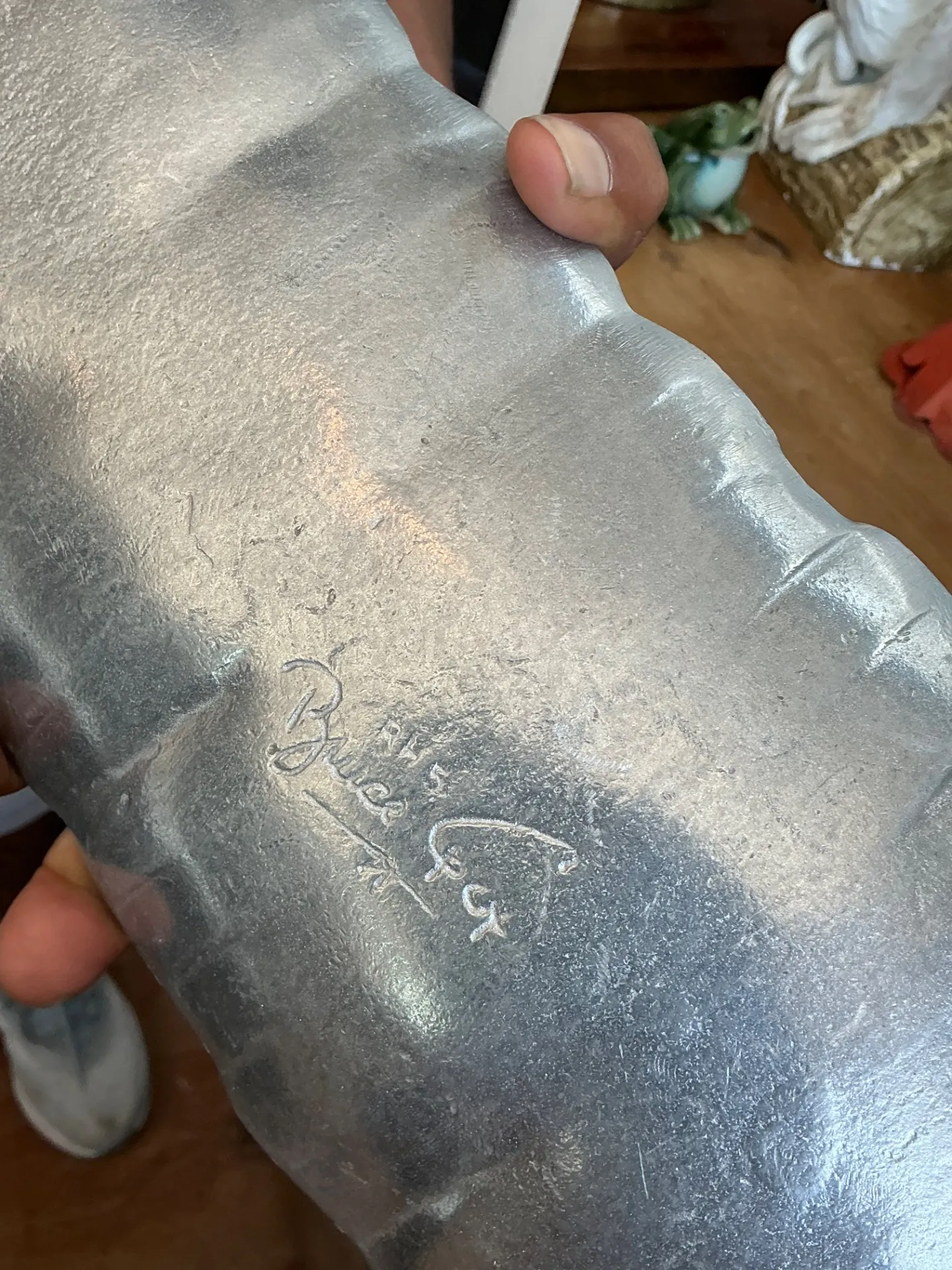 Vintage Aluminum Banana Leaf Platters - Set of 2 — additional photo 1
