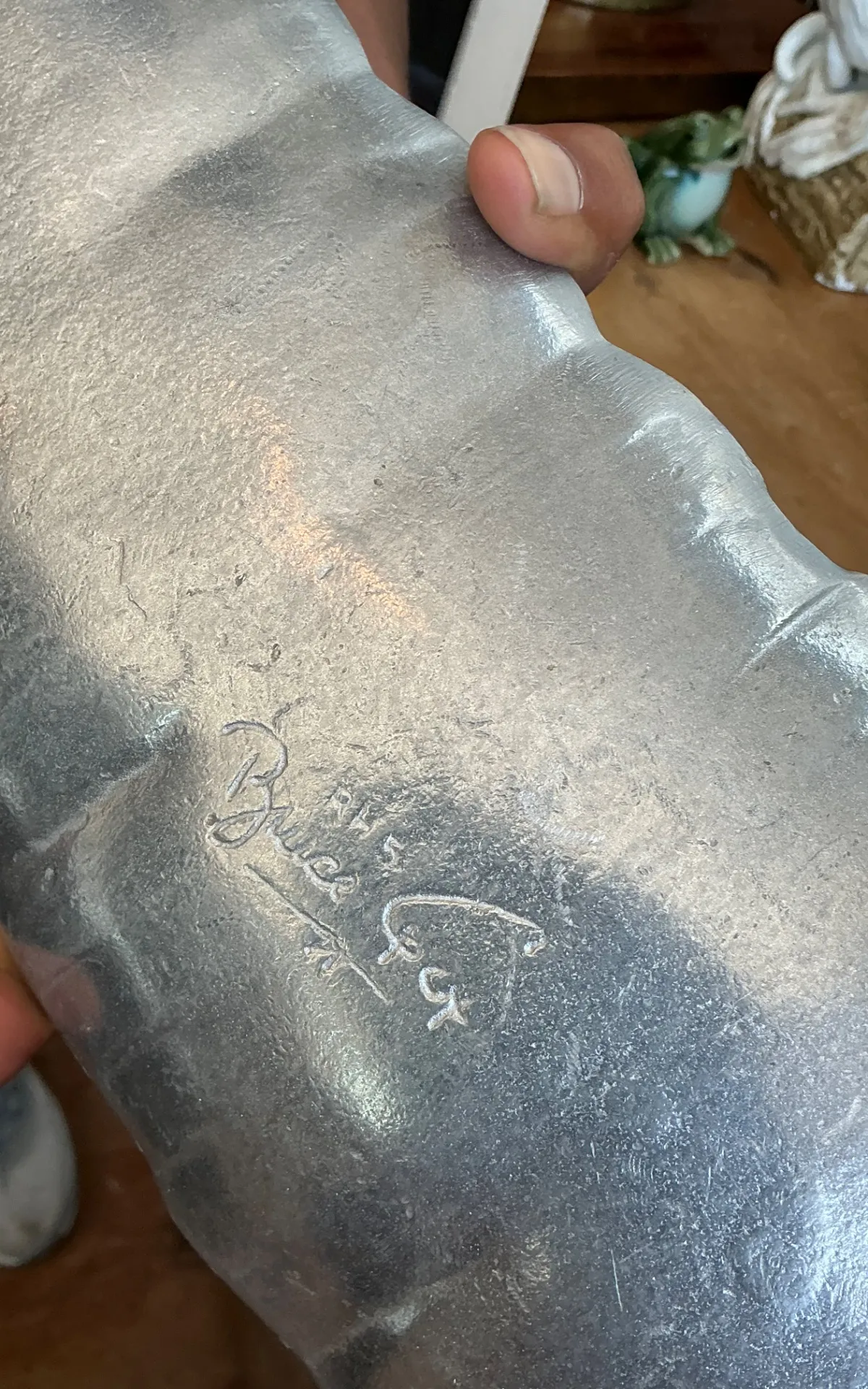 Vintage Aluminum Banana Leaf Platters - Set of 2