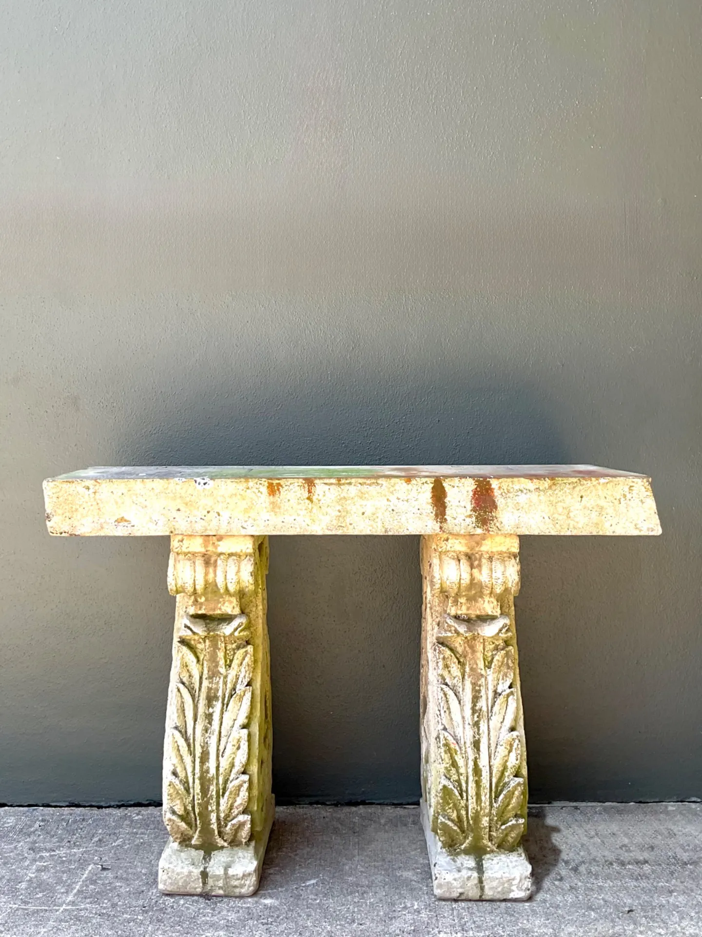 Vintage Ornate Cement Console Table — additional photo 2