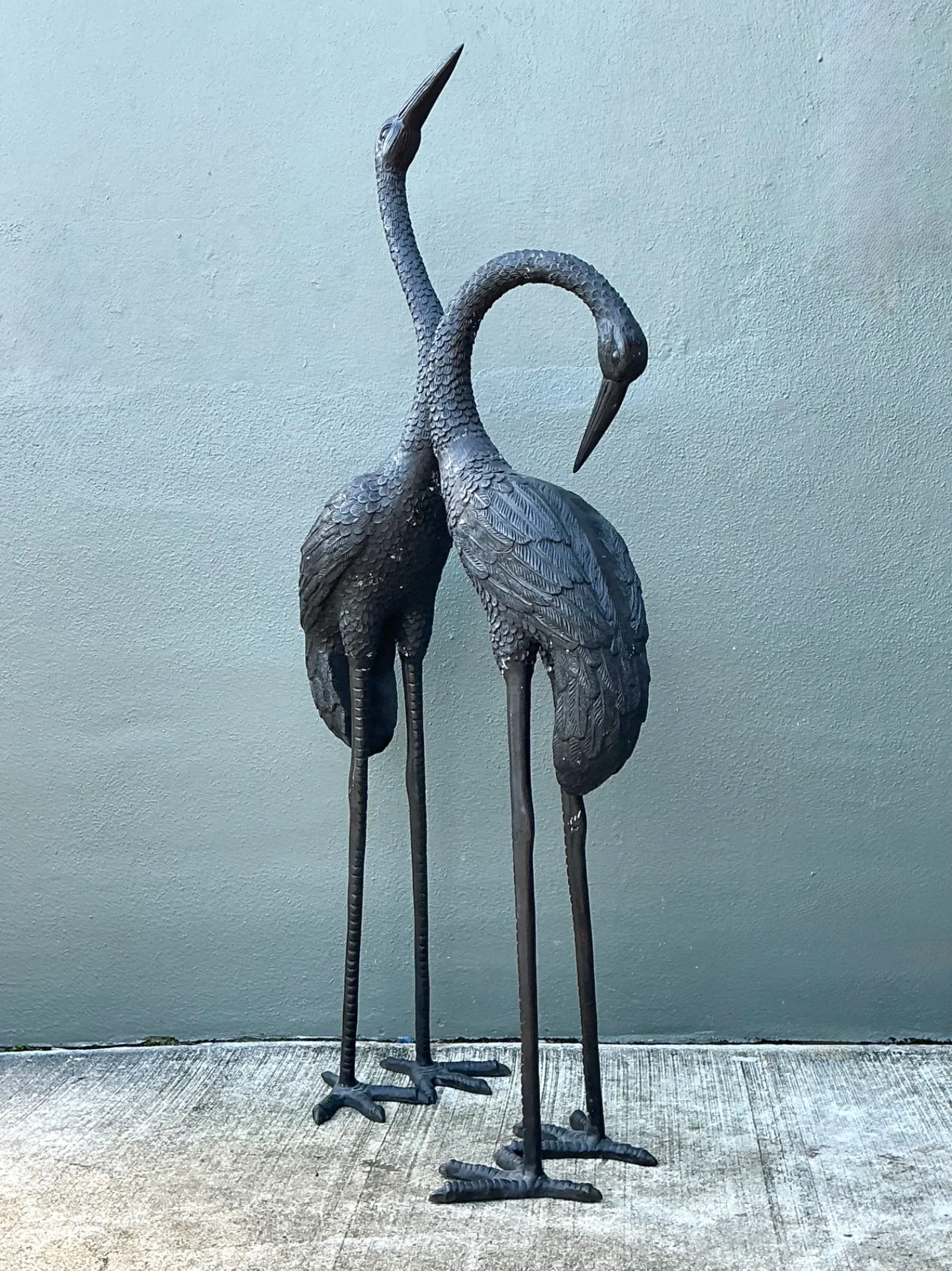 Vintage Metal Crane Sculptures - Pair — additional photo 8