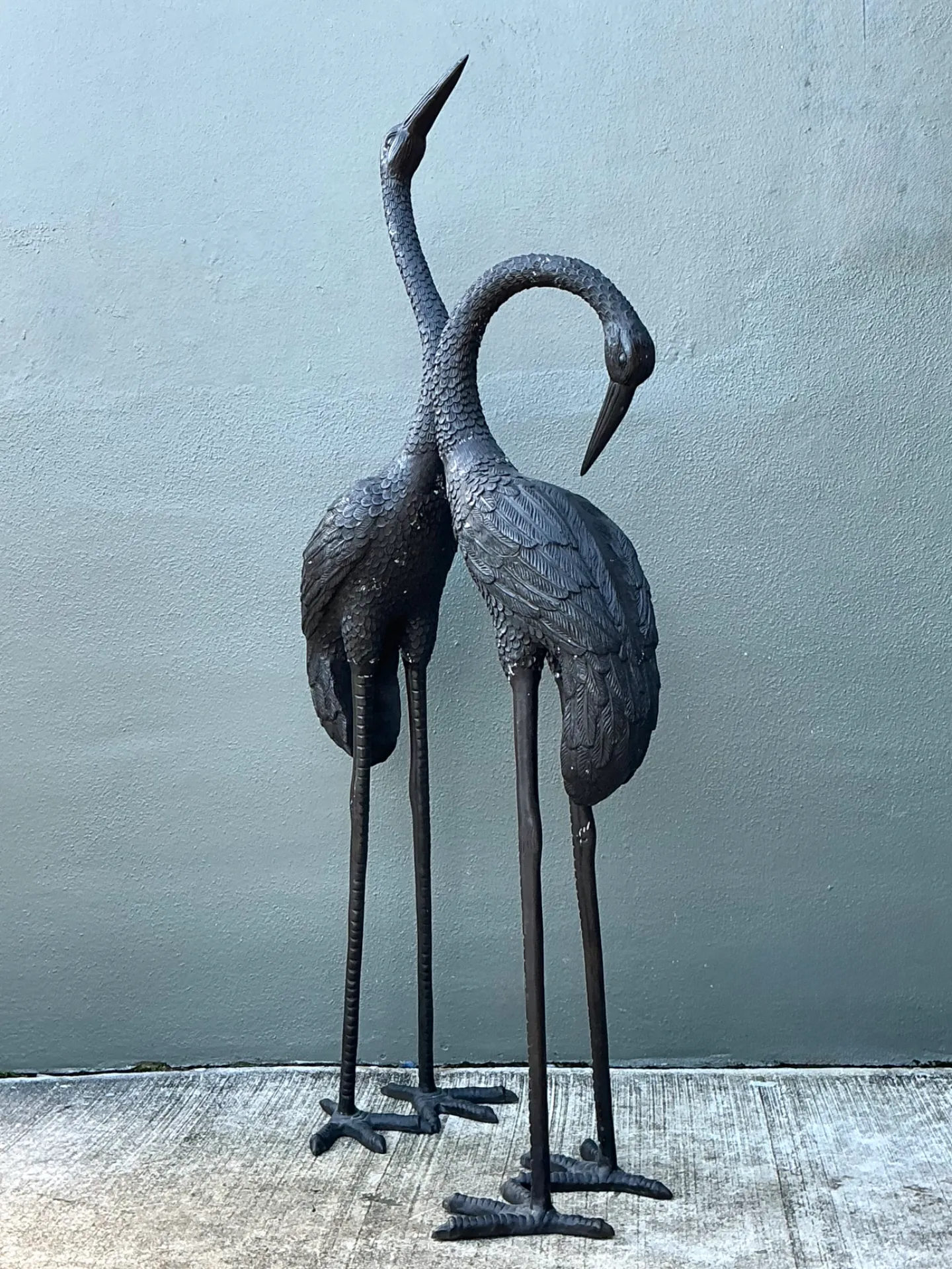 Vintage Metal Crane Sculptures - Pair — additional photo 6