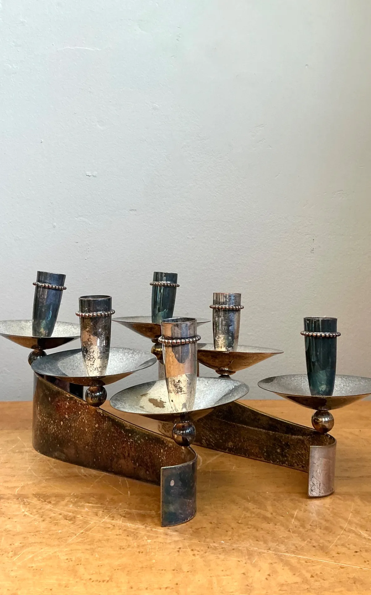 Vintage Carole Stupell For Royal Hickman Silverplate Candlesticks - A Pair — additional photo 5
