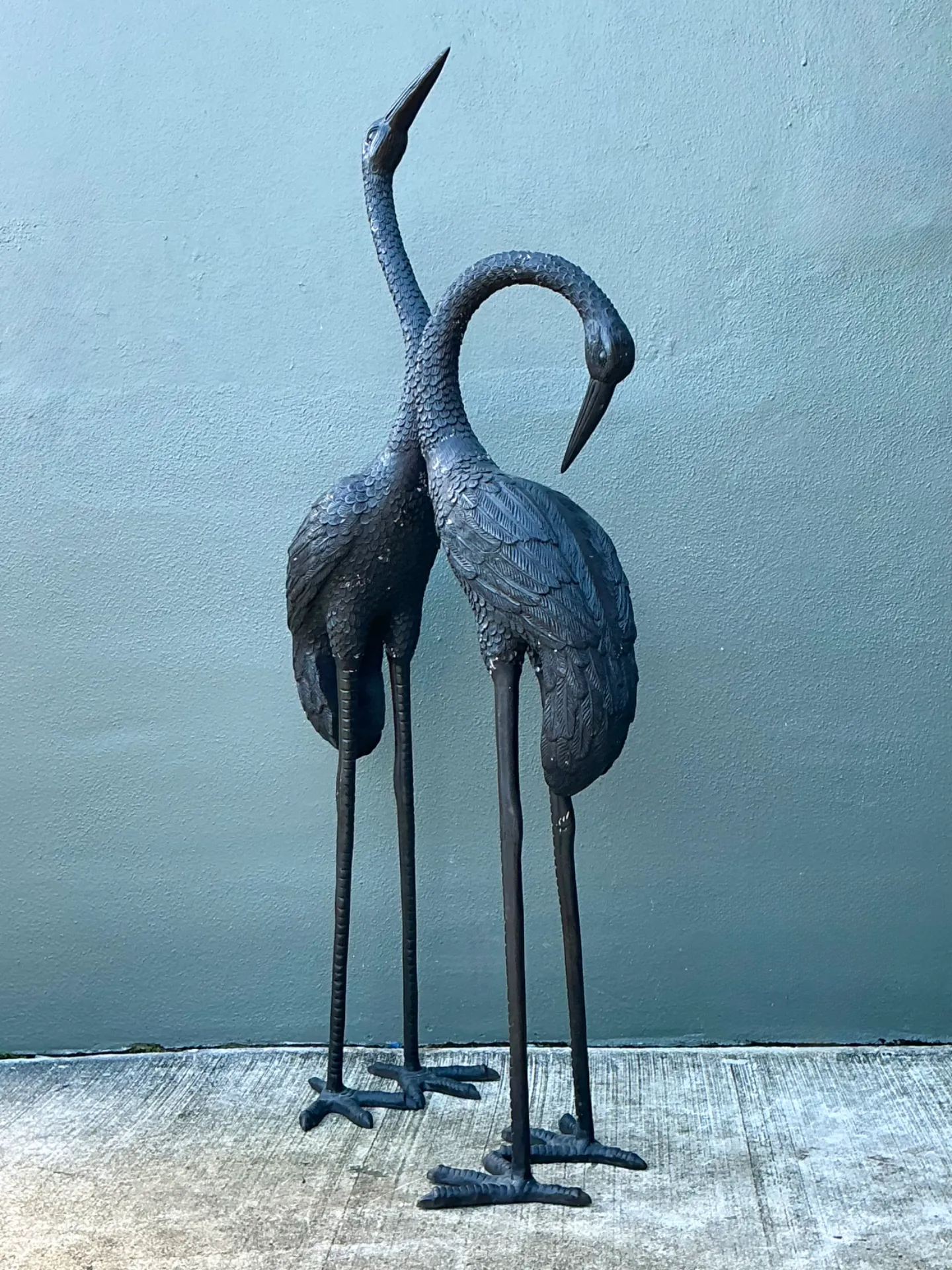 Vintage Metal Crane Sculptures - Pair — additional photo 4