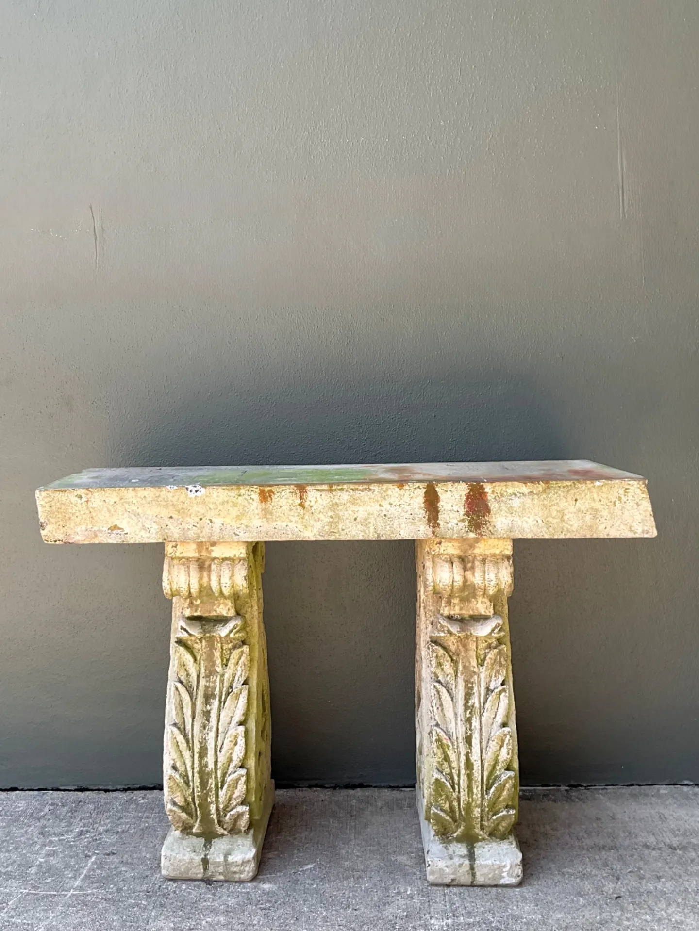 Vintage Ornate Cement Console Table — additional photo 7