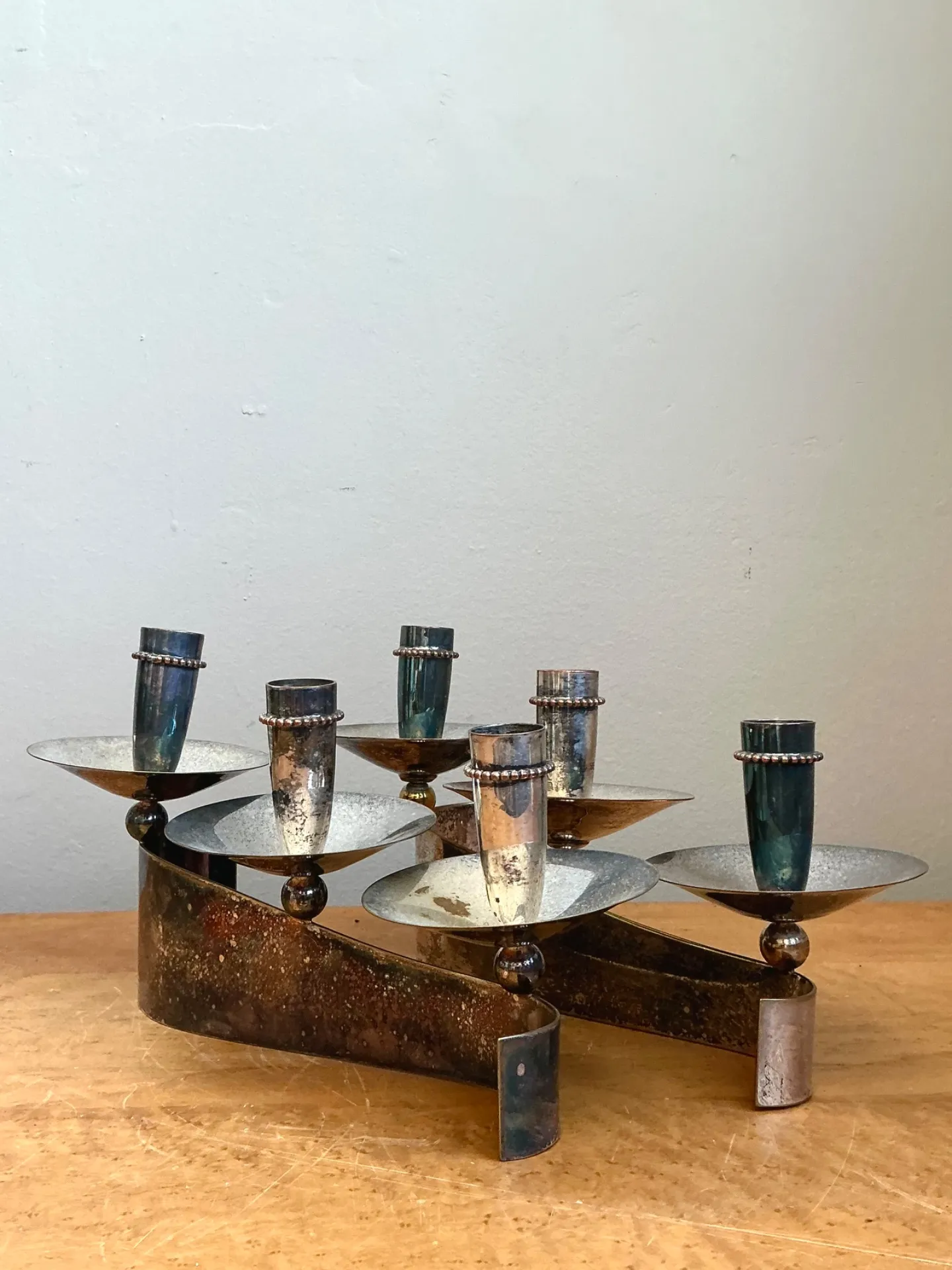 Vintage Carole Stupell For Royal Hickman Silverplate Candlesticks - A Pair — additional photo 3