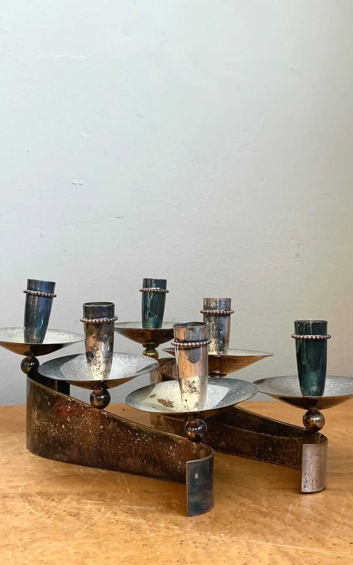 Vintage Carole Stupell For Royal Hickman Silverplate Candlesticks - A Pair — additional photo 3