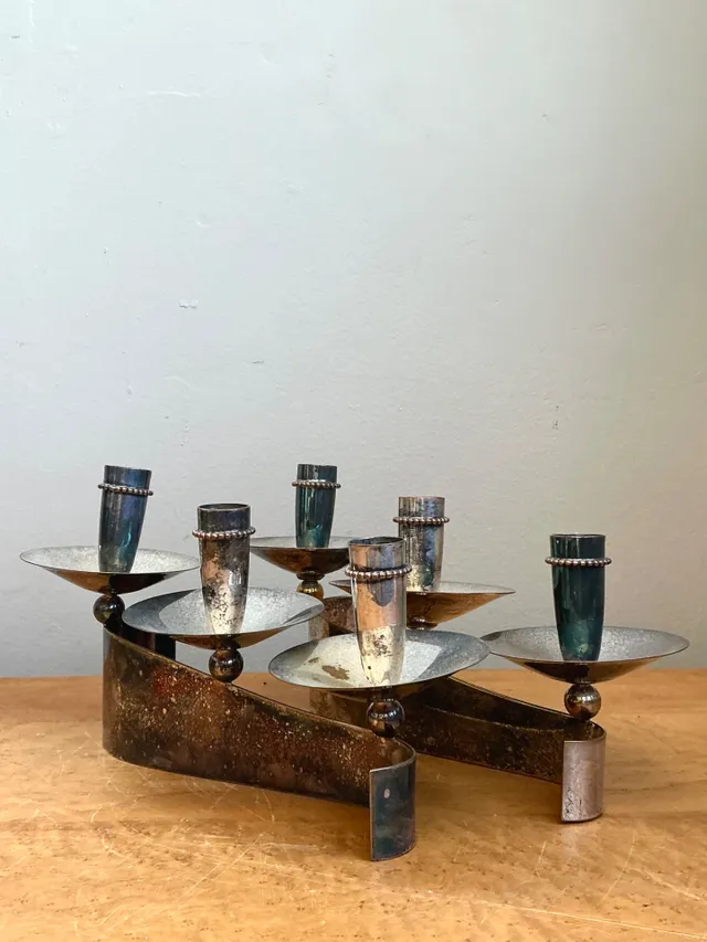 Vintage Carole Stupell For Royal Hickman Silverplate Candlesticks - A Pair — additional photo 3