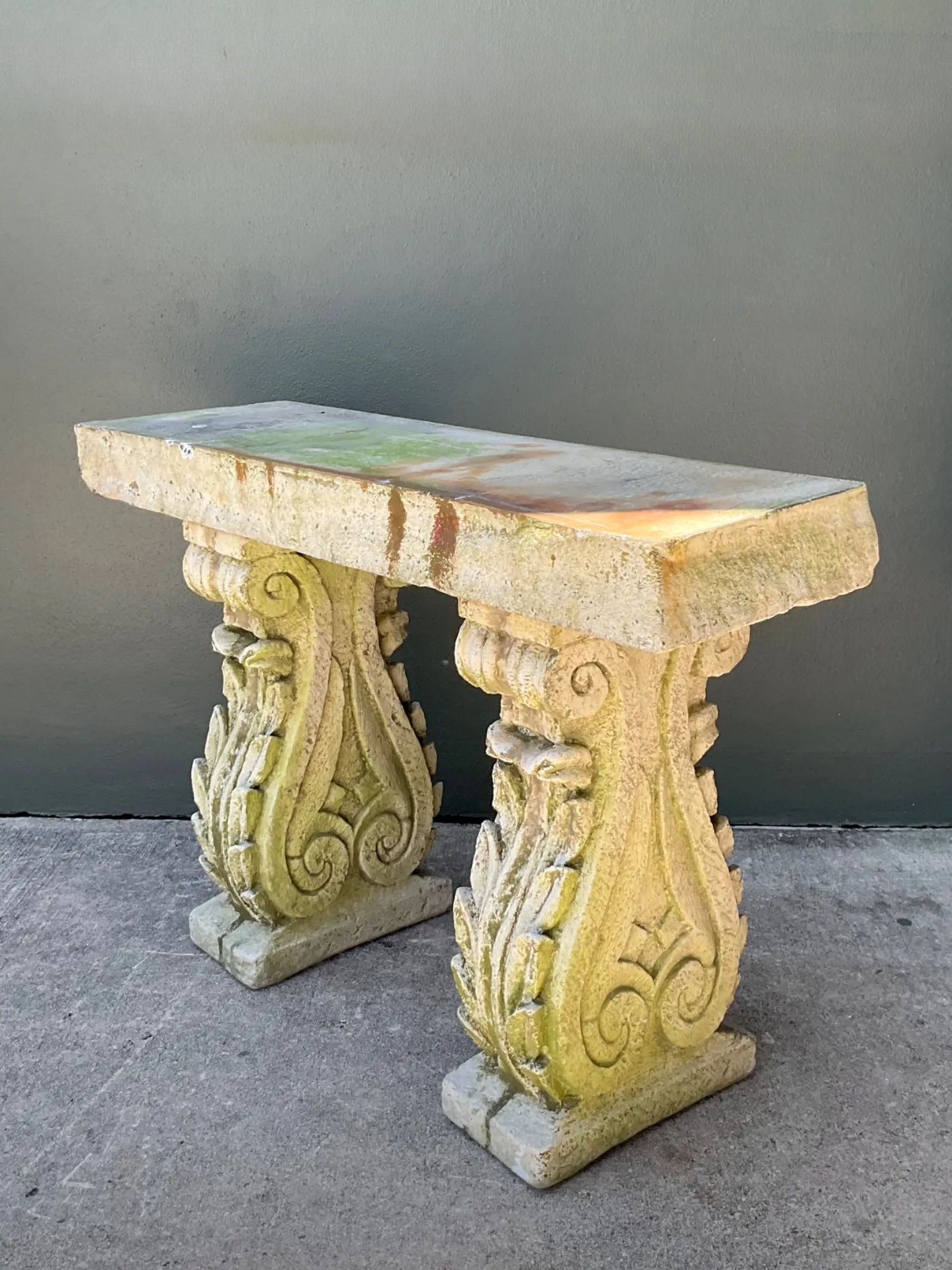 Vintage Ornate Cement Console Table — additional photo 8