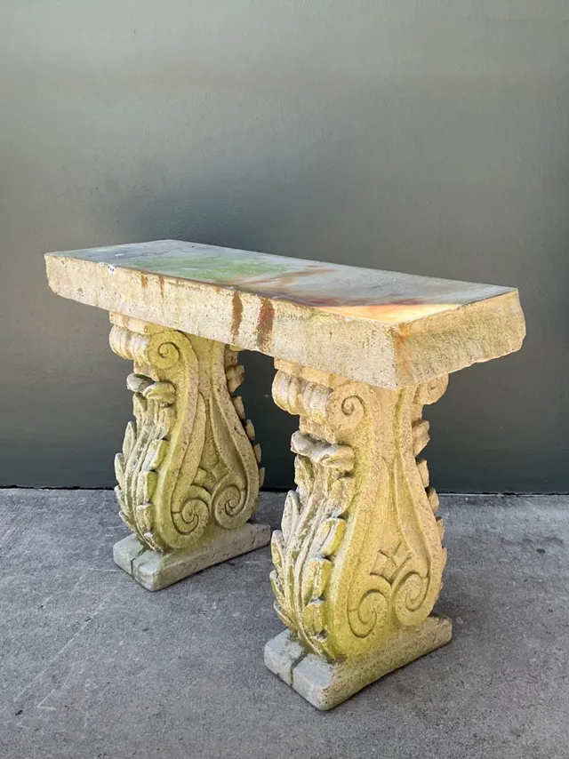 Vintage Ornate Cement Console Table — additional photo 8