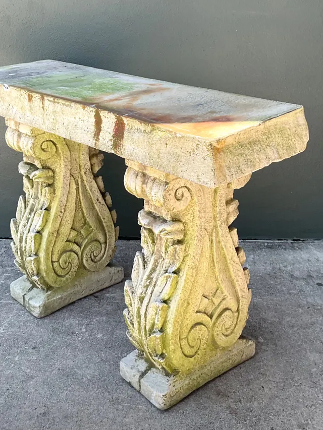 Vintage Ornate Cement Console Table — additional photo 3