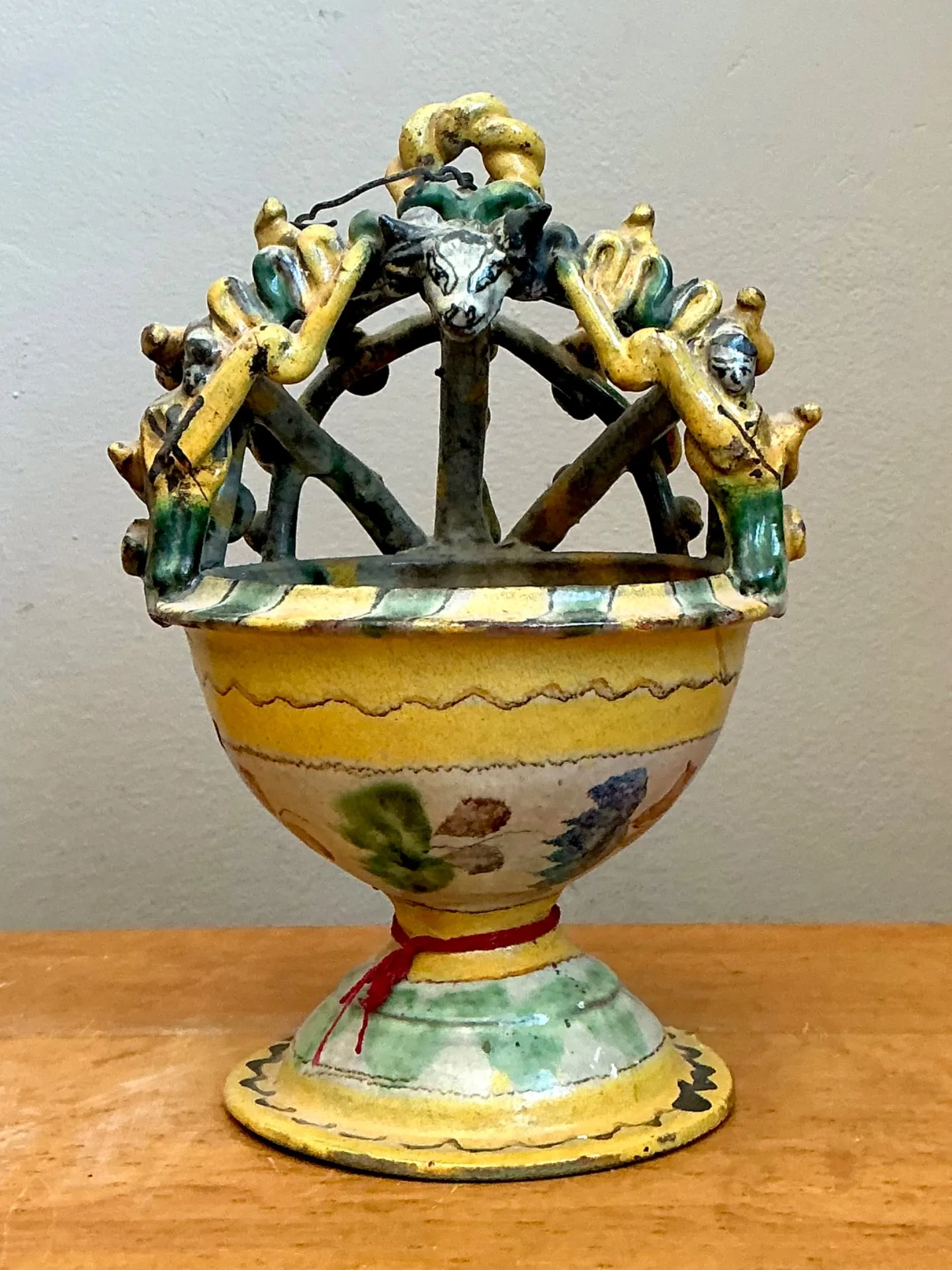 Vintage Polychromed Ceramic Incensario — additional photo 2