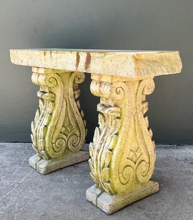 Vintage Ornate Cement Console Table — additional photo 6