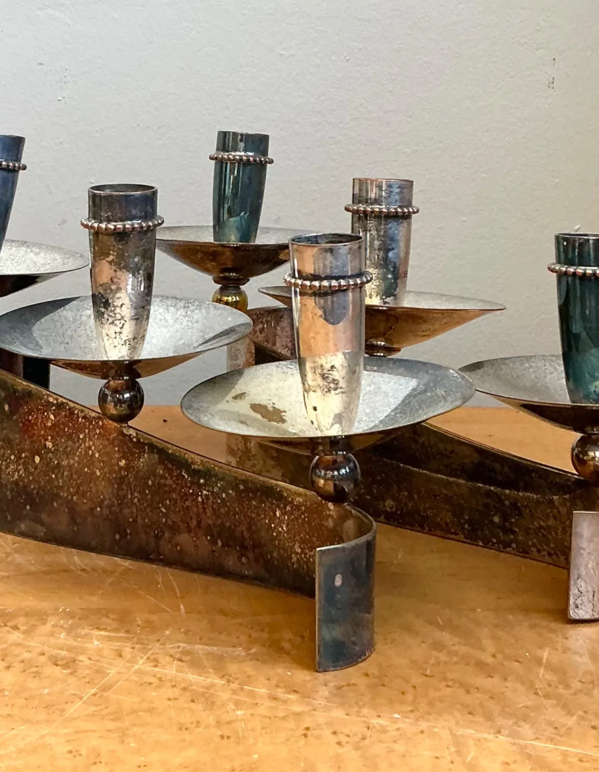 Vintage Carole Stupell For Royal Hickman Silverplate Candlesticks - A Pair — additional photo 2