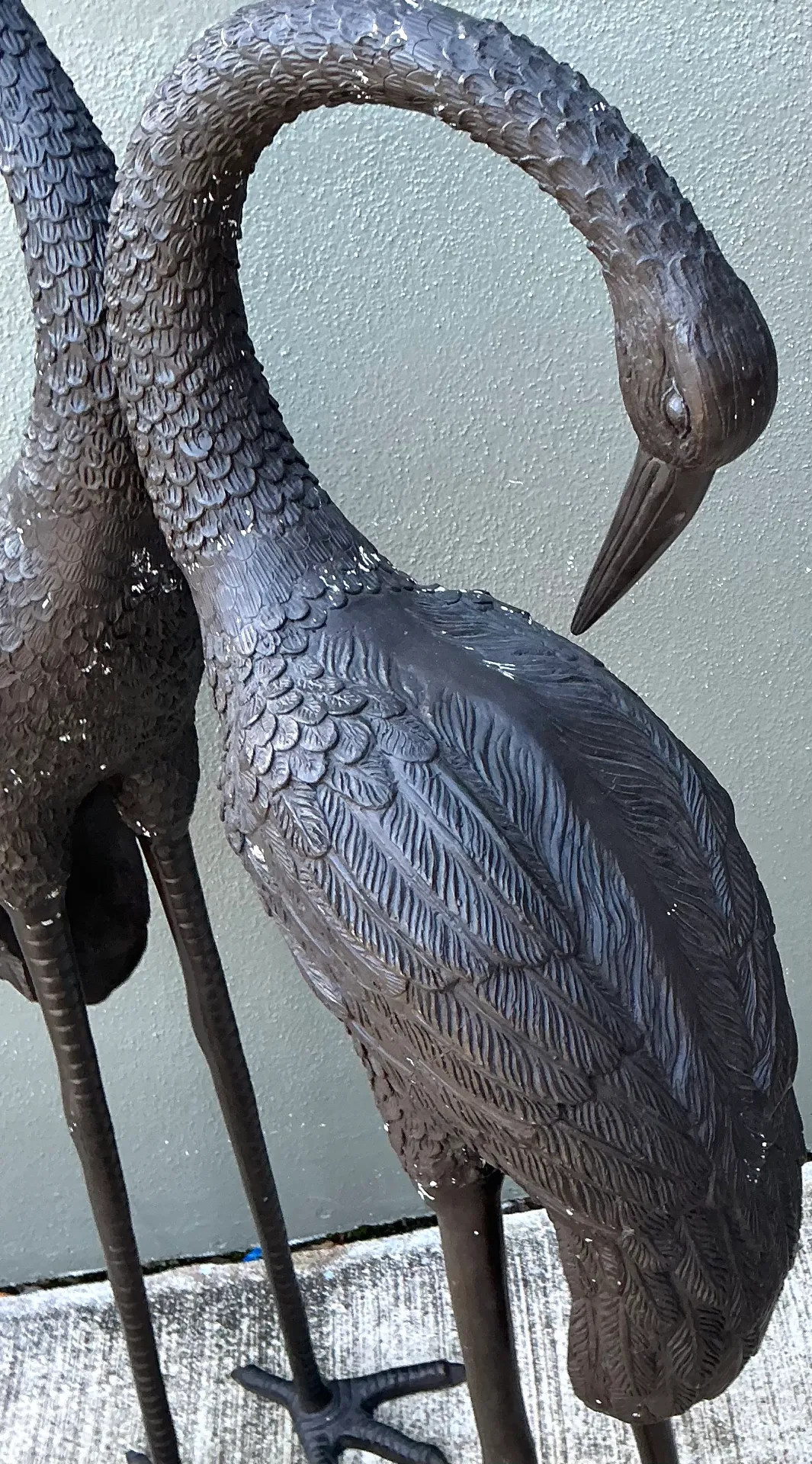 Vintage Metal Crane Sculptures - Pair — additional photo 5