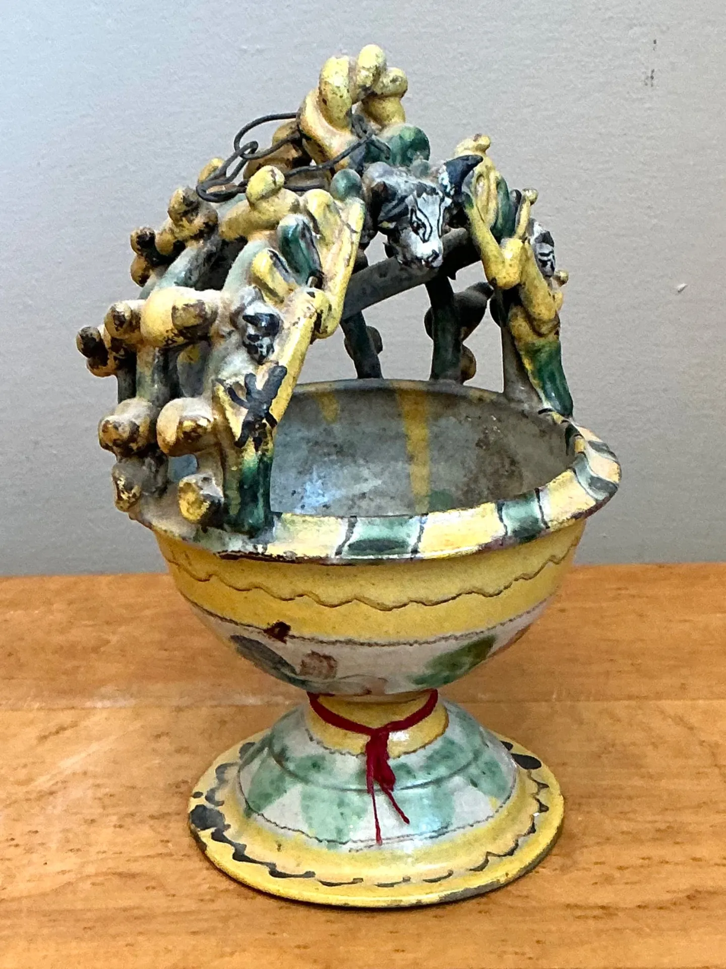 Vintage Polychromed Ceramic Incensario — additional photo 4
