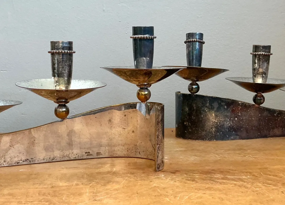 Vintage Carole Stupell For Royal Hickman Silverplate Candlesticks - A Pair — additional photo 8