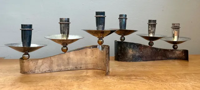 Vintage Carole Stupell For Royal Hickman Silverplate Candlesticks - A Pair — additional photo 8